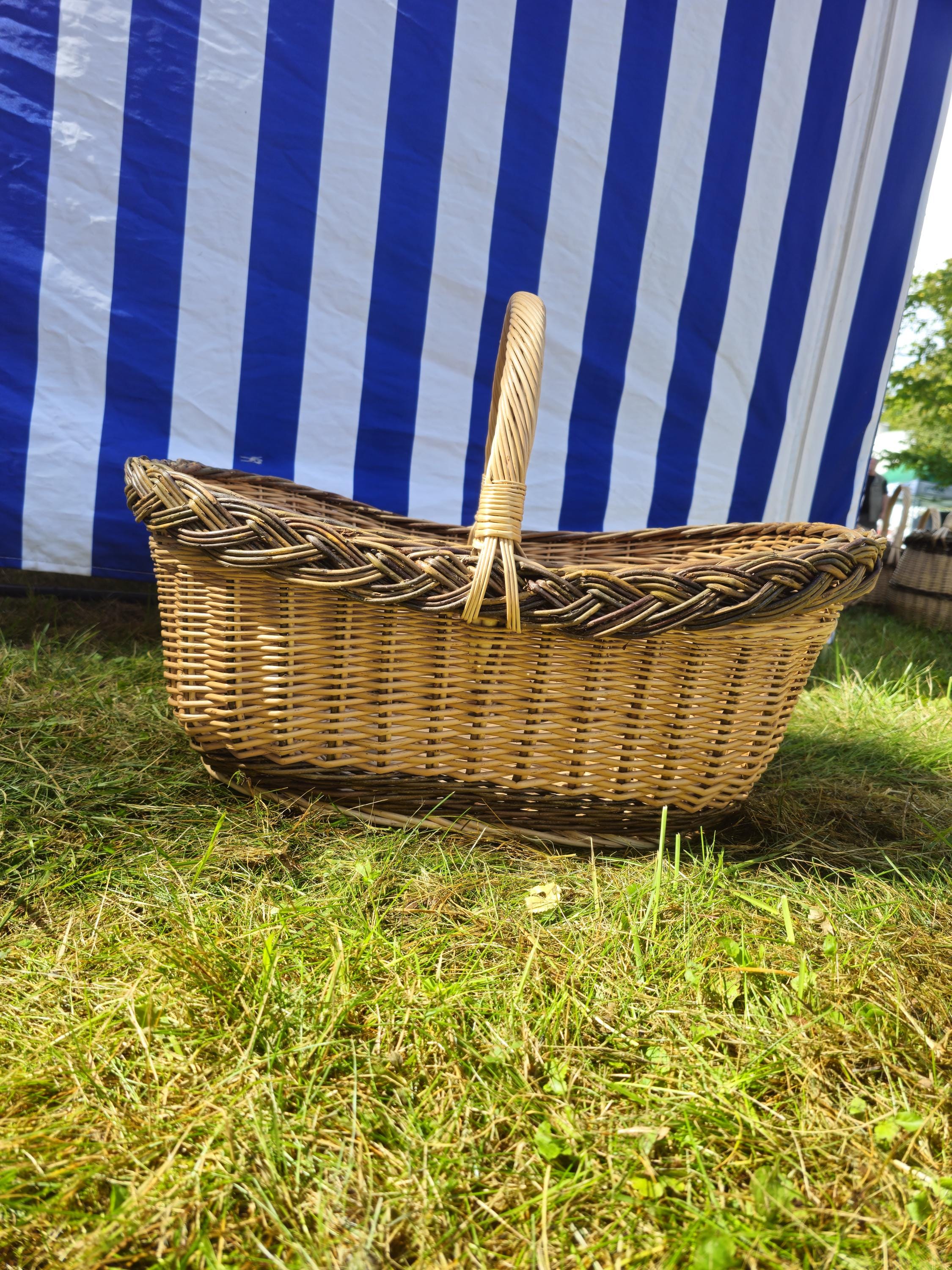 Extra Large Handwoven Wicker Basket: Rustic Harvest &amp; Storage