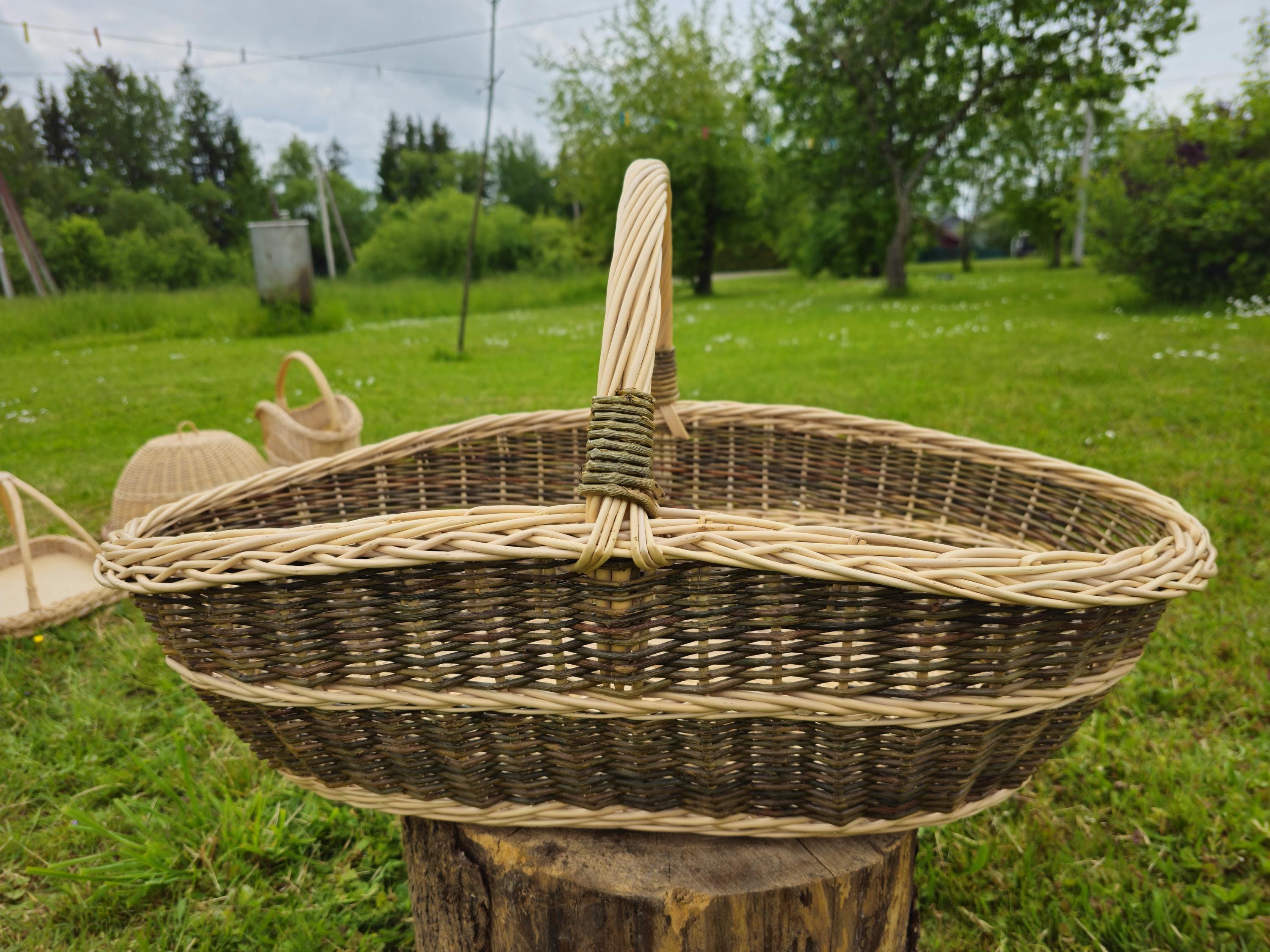 Handwoven Willow Trug Basket: Extra Large Foraging &amp; Rustic Decor