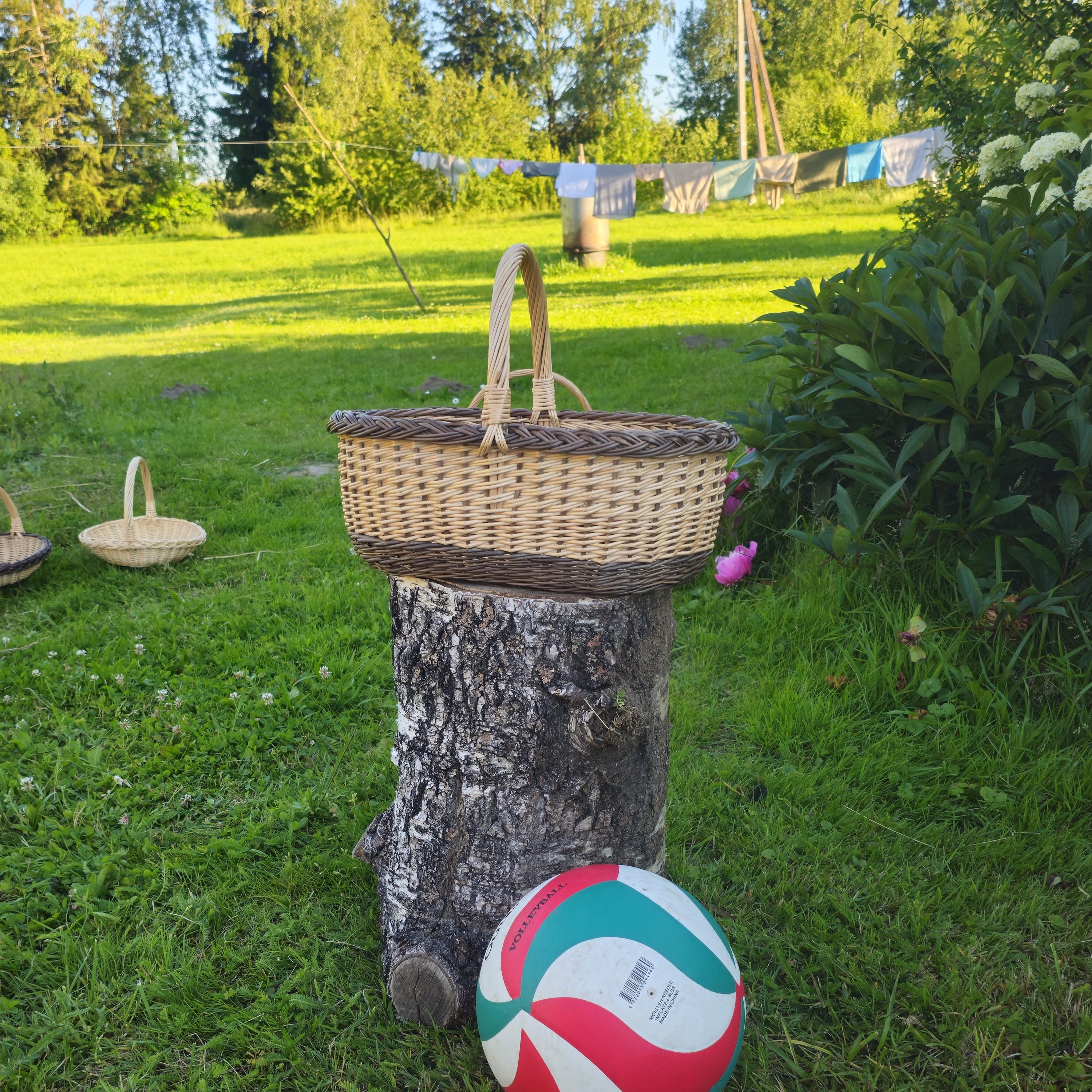 Handwoven Willow Basket: Large Rustic Foraging &amp; Decor