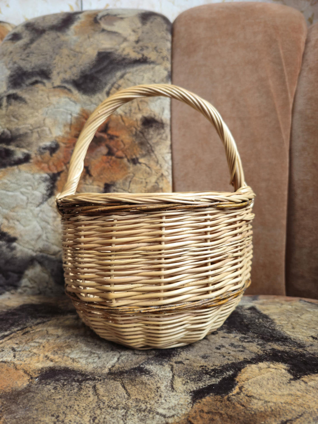 Handmade Willow Wicker Basket with Handle: Rustic Foraging &amp; Home Decor