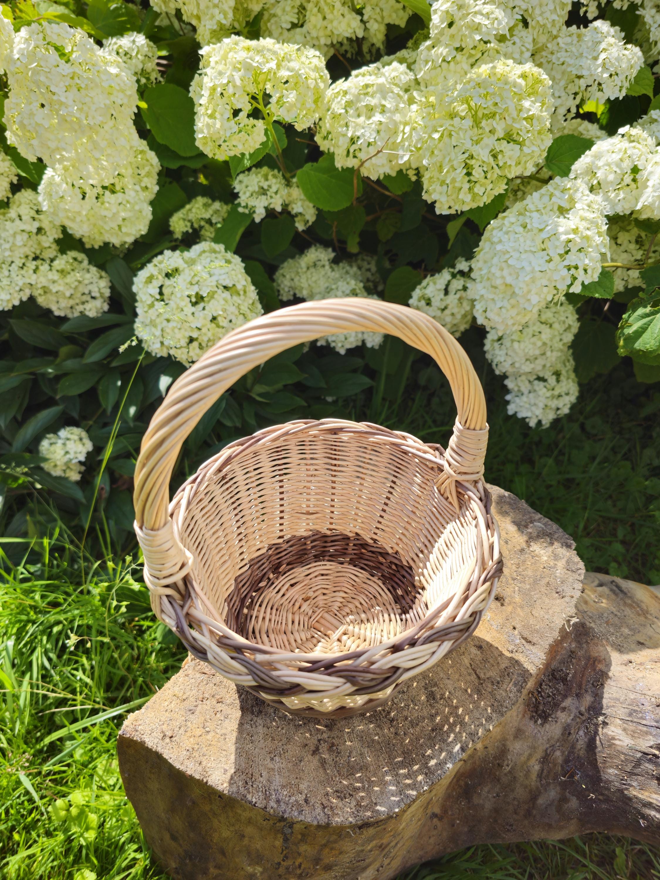 Rustic Mini Decorative Wicker Basket - Small Handwoven Farmhouse Storage - Cottagecore Natural Decor