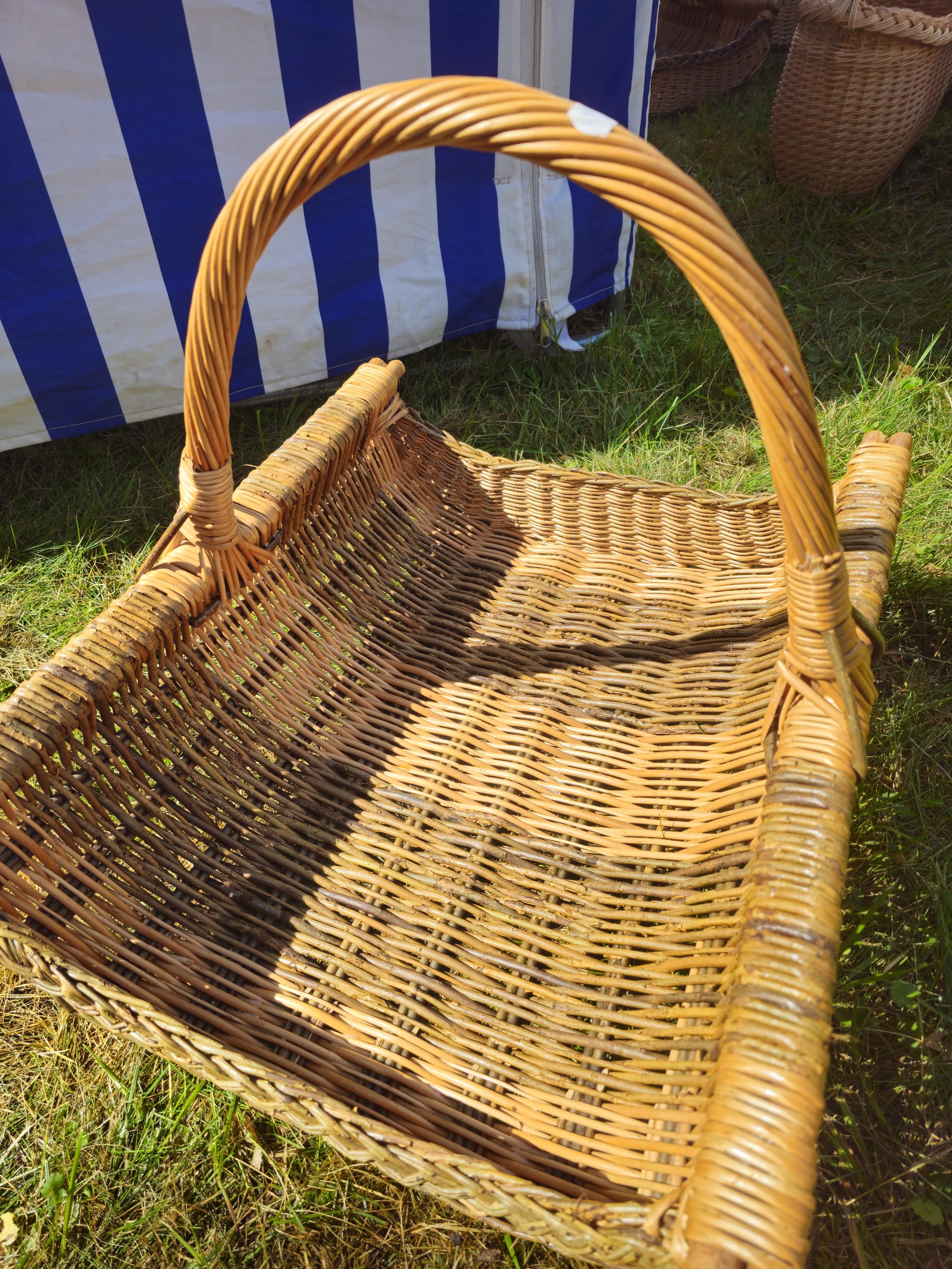 Extra-Large Rustic Wicker Harvest Basket – Handwoven in Lithuania | Garden, Firewood &amp; Decor