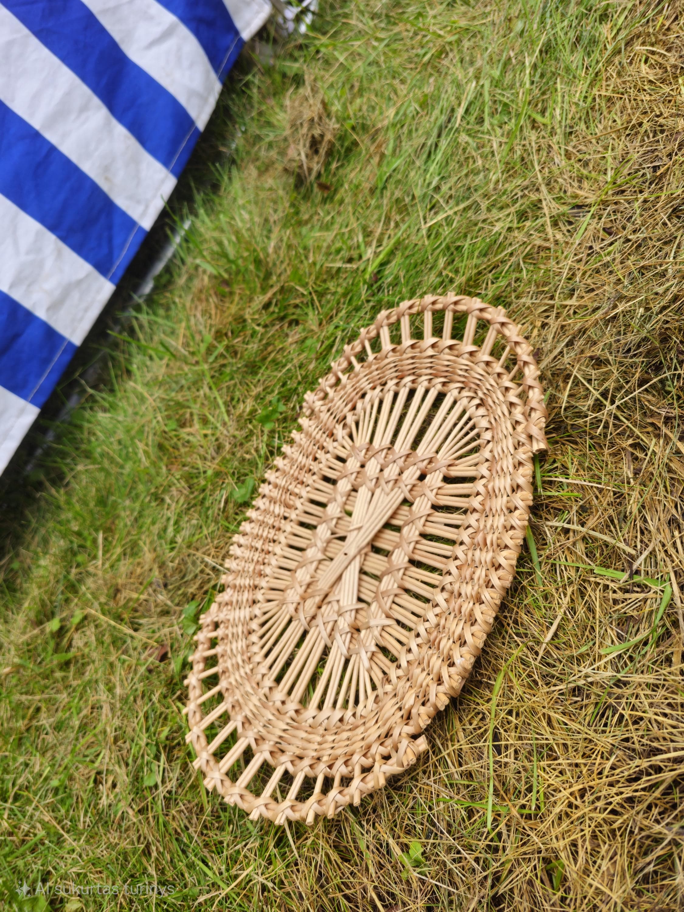 Oval Woven Wicker Tray - Natural Decorative Handcrafted Piece