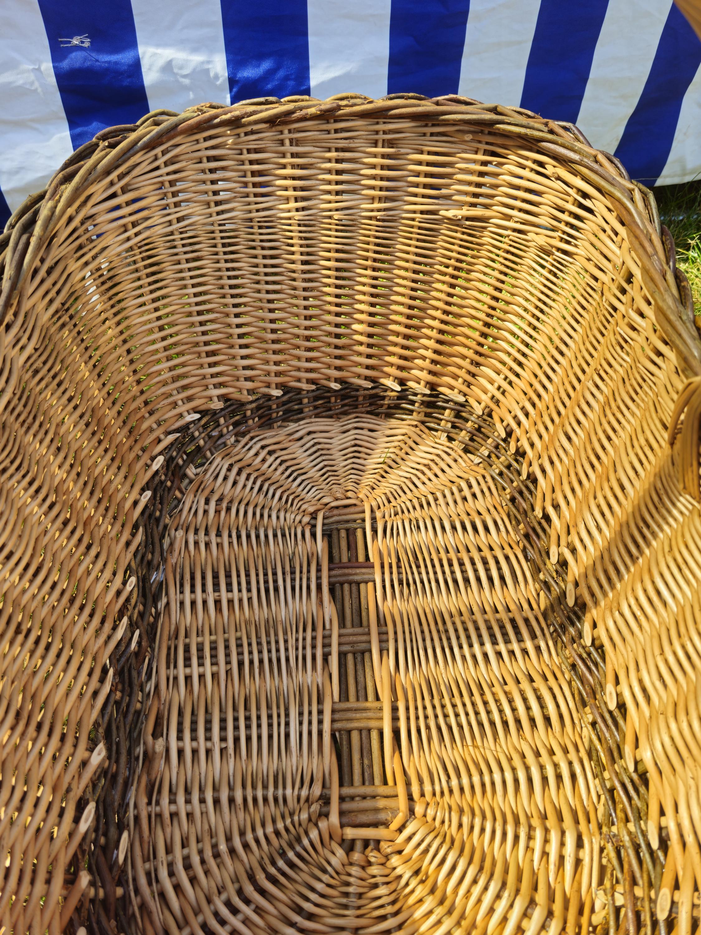 Extra Large Handwoven Wicker Basket: Rustic Harvest &amp; Storage