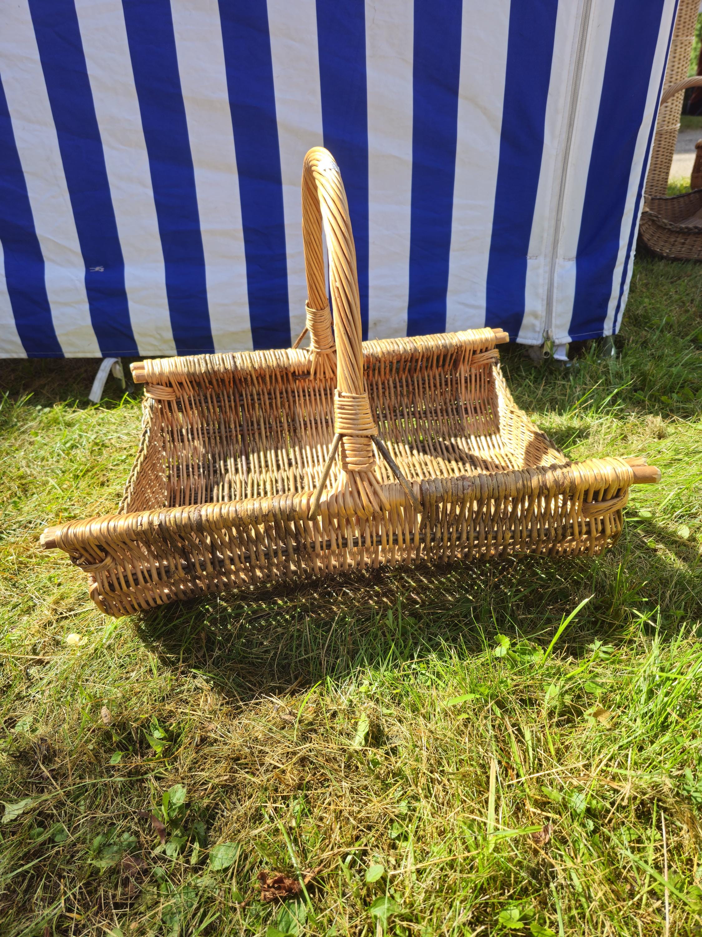 Extra-Large Rustic Wicker Harvest Basket – Handwoven in Lithuania | Garden, Firewood &amp; Decor