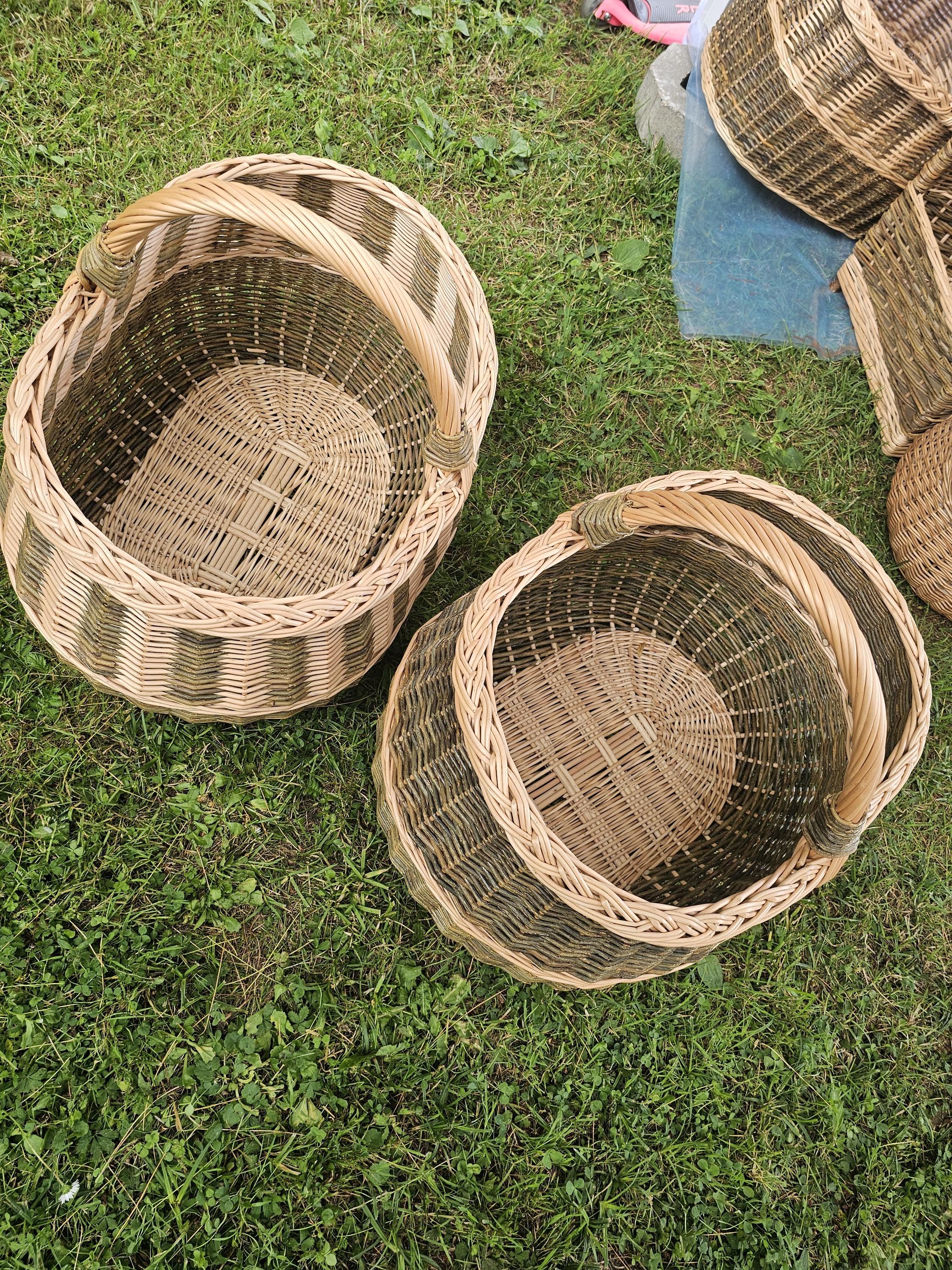 Extra Large Handwoven Wicker Basket: Rustic Blanket &amp; Pillow Storage