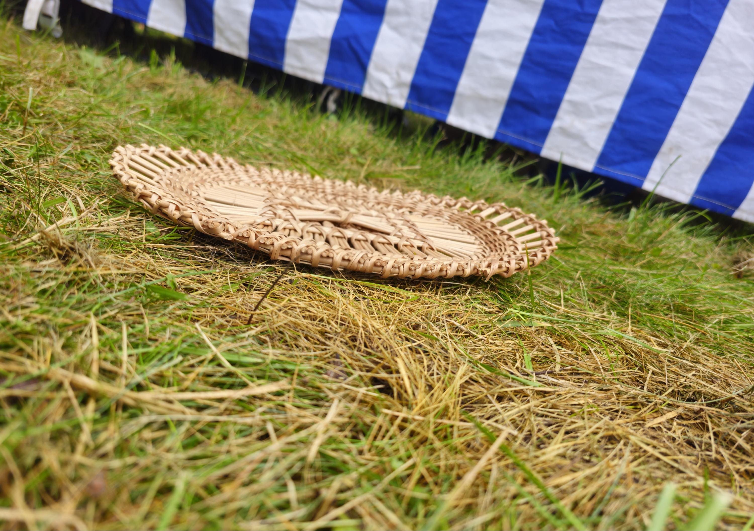Oval Woven Wicker Tray - Natural Decorative Handcrafted Piece