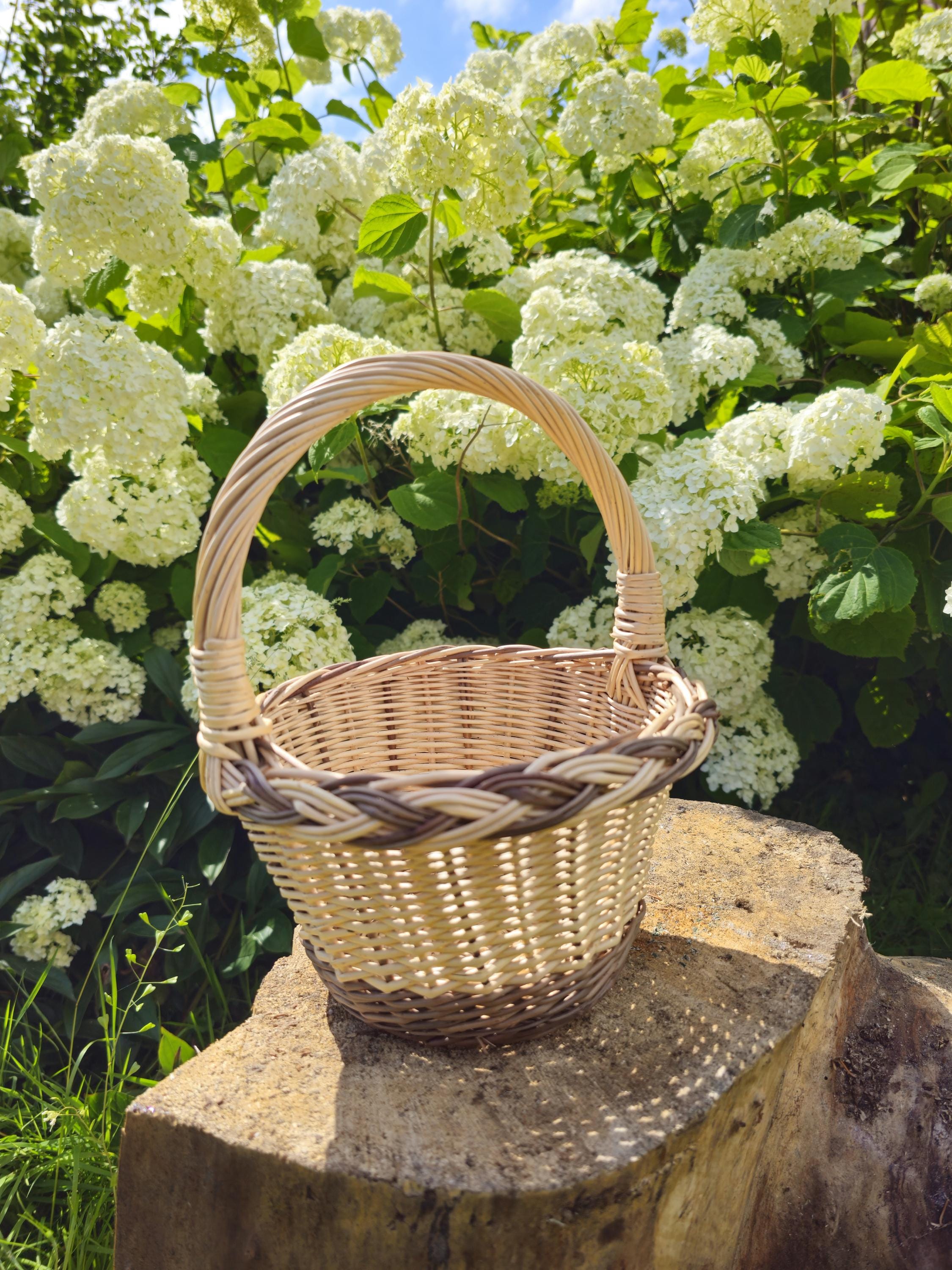 Rustic Mini Decorative Wicker Basket - Small Handwoven Farmhouse Storage - Cottagecore Natural Decor
