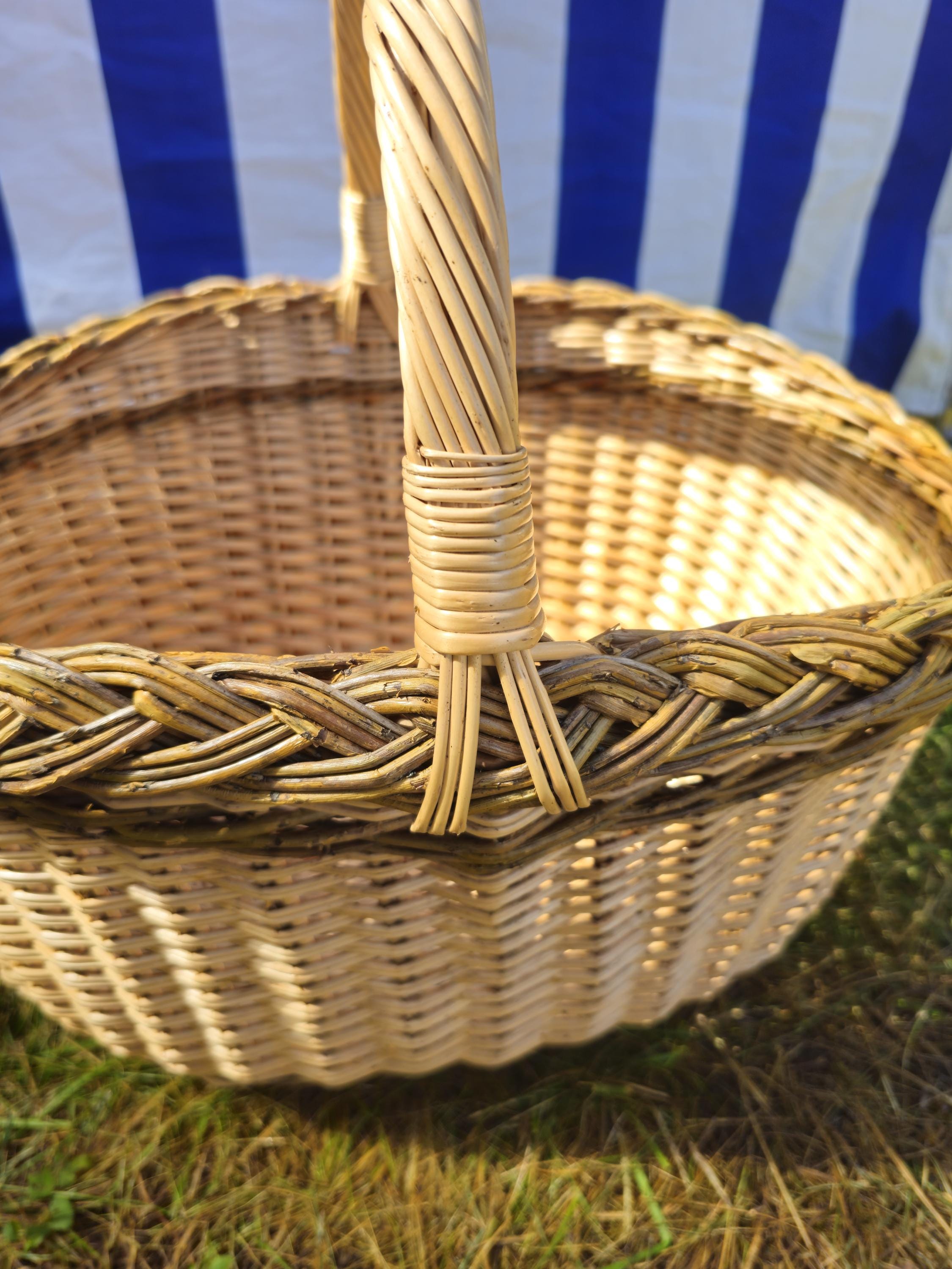 Large Oval Wicker Basket with Rustic Finish - Handwoven Willow Foraging &amp; Storage Basket