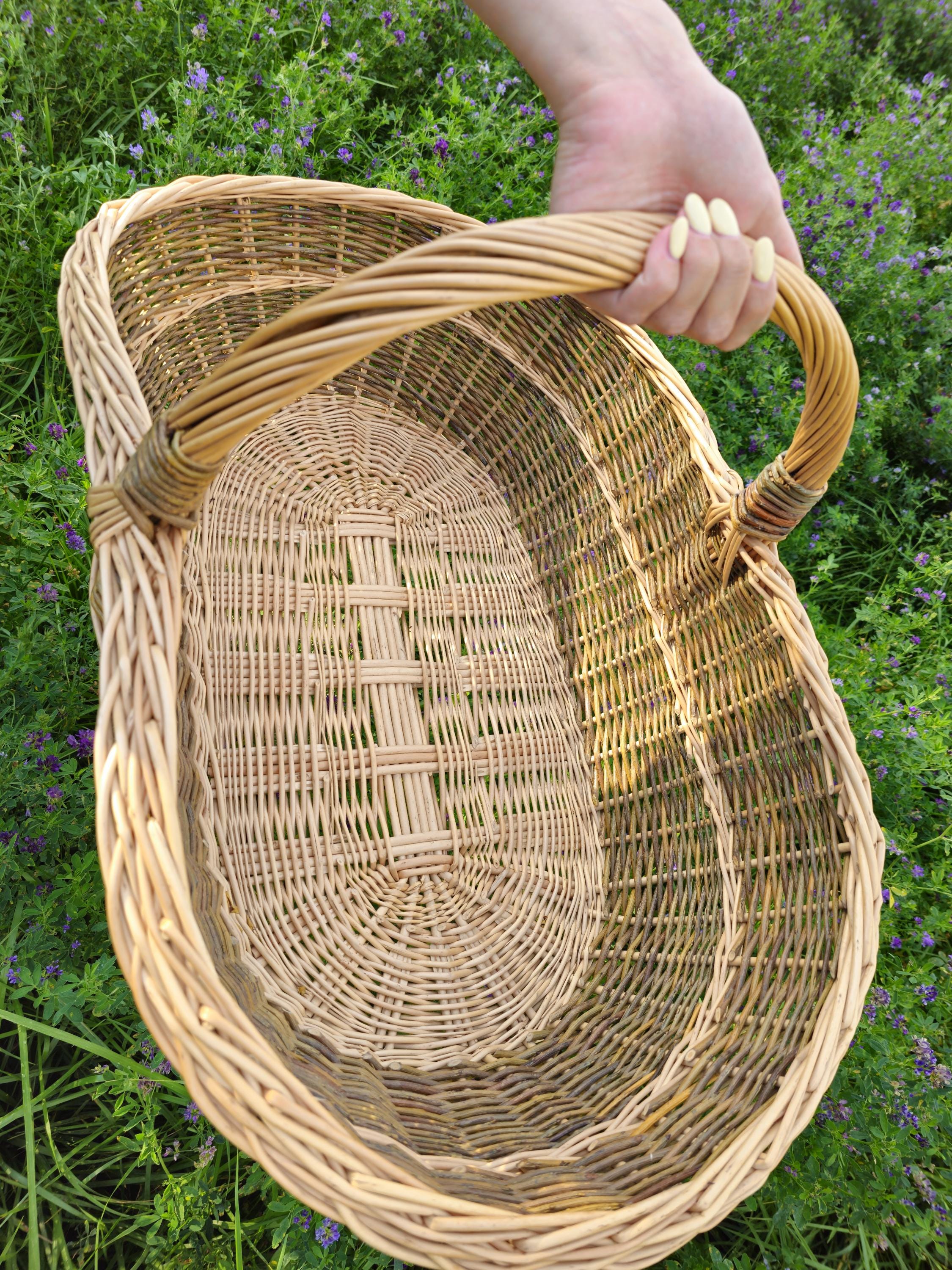 Handwoven Willow Trug Basket: Extra Large Foraging &amp; Rustic Decor