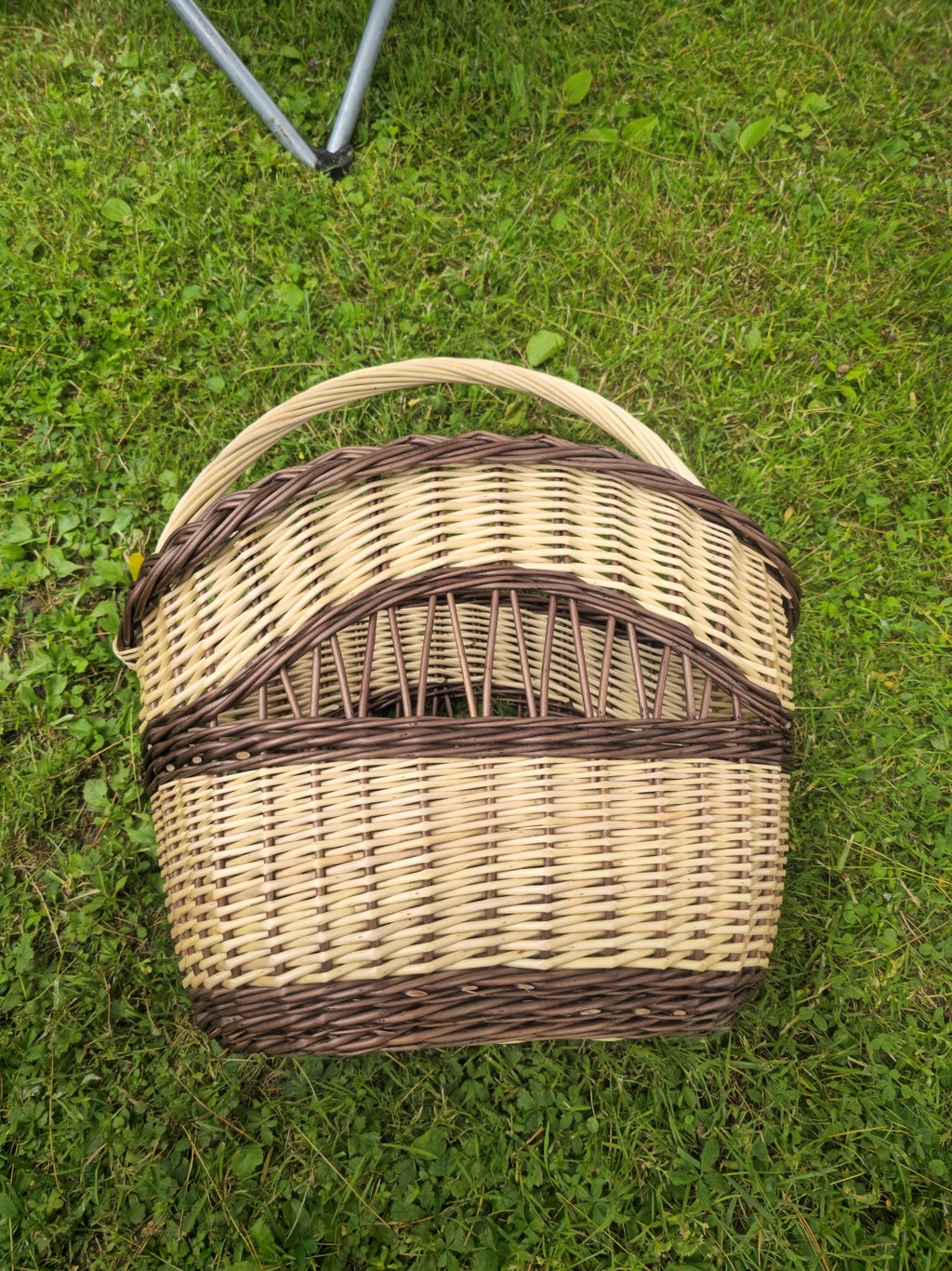 Decorative Wicker Basket, Asymmetrical Entryway &amp; Storage Basket, Rustic Farmhouse Centerpiece, Handwoven in Lithuania