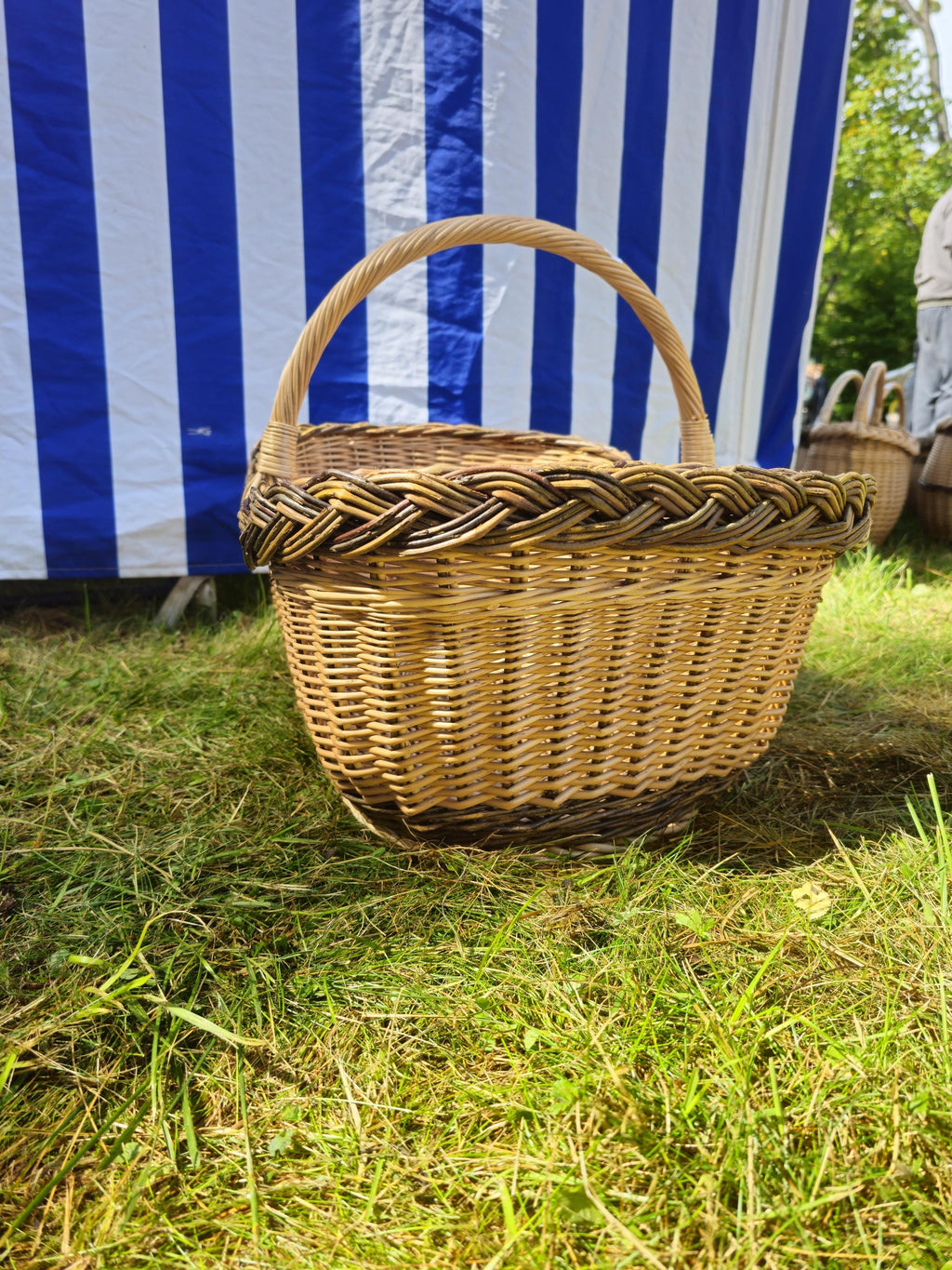 Extra Large Handwoven Wicker Basket: Rustic Harvest &amp; Storage