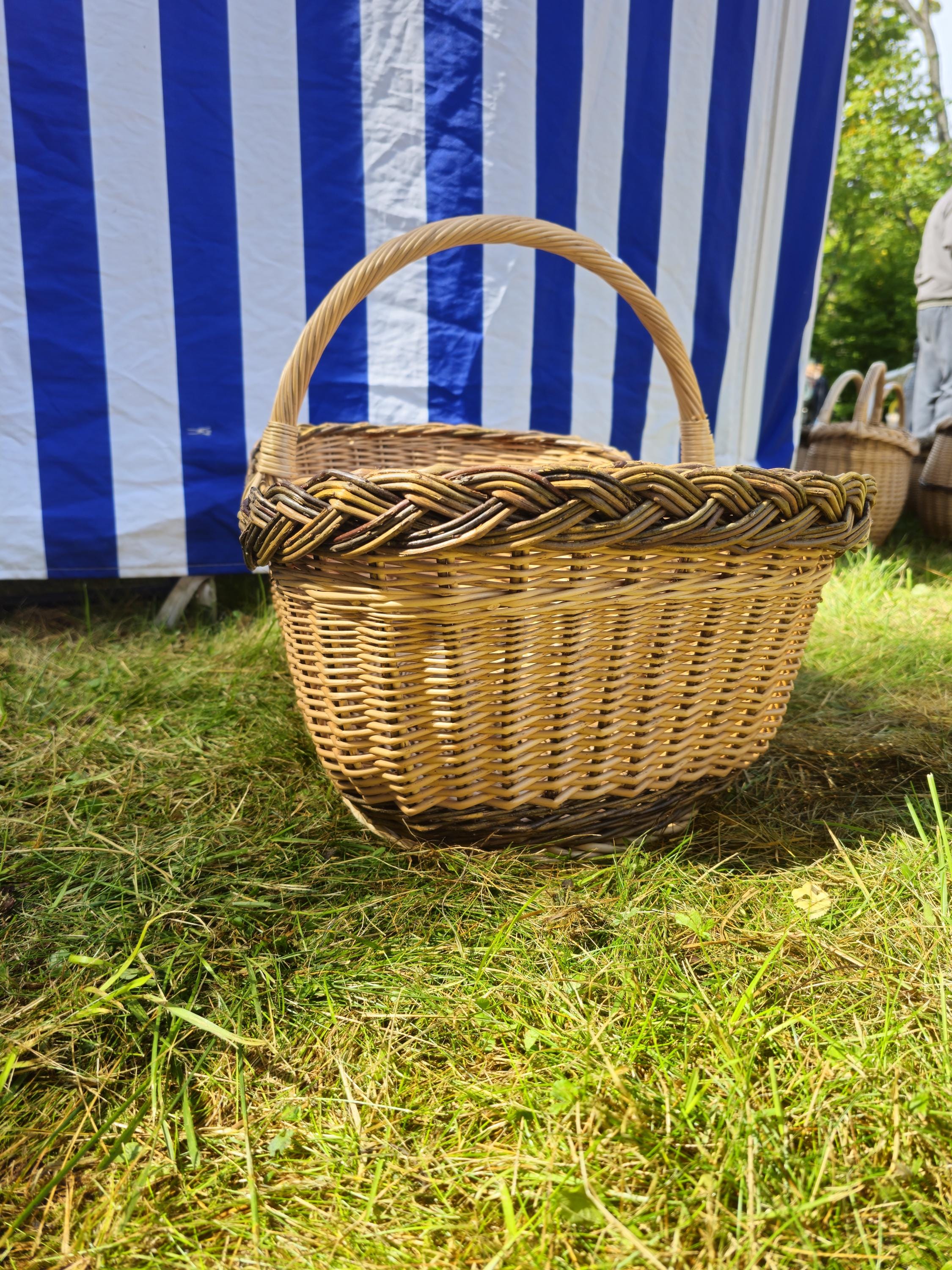 Extra Large Handwoven Wicker Basket: Rustic Harvest &amp; Storage