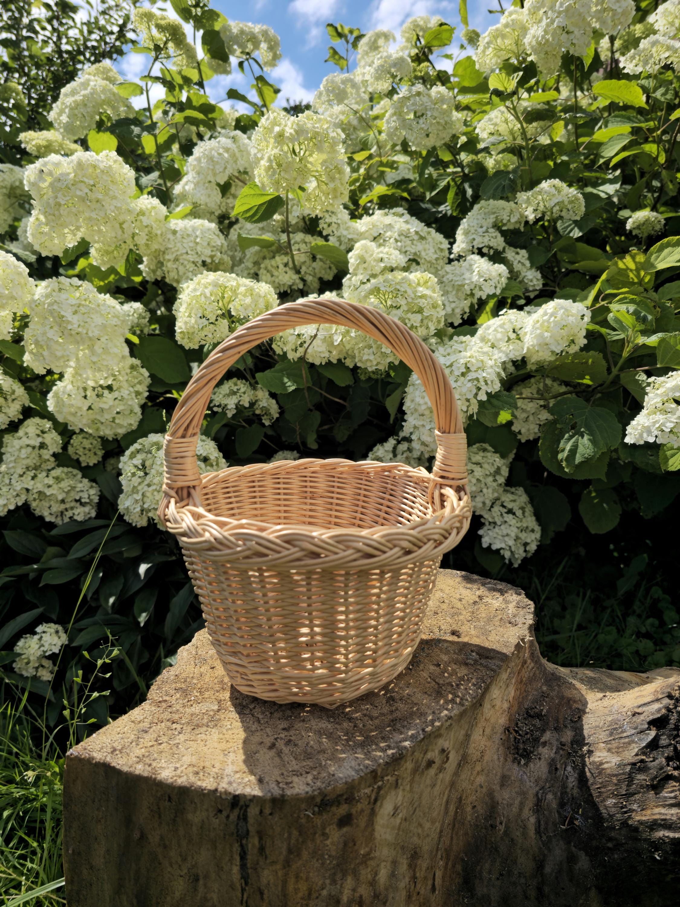 Rustic Mini Decorative Wicker Basket - Small Handwoven Farmhouse Storage - Cottagecore Natural Decor