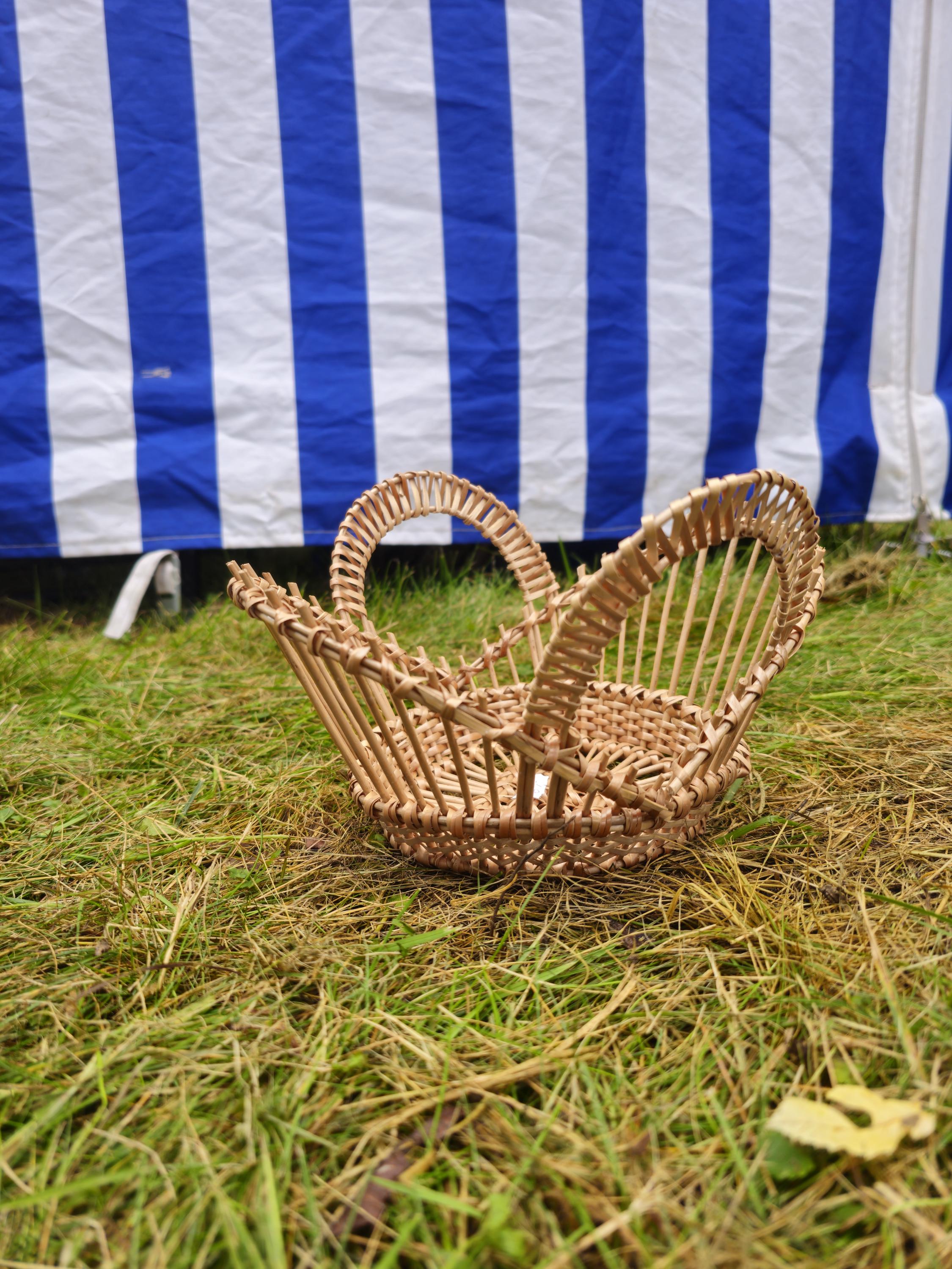 Rustic Open-Weave Willow Basket - Handwoven Decorative Bowl for Bread, Fruit or Display