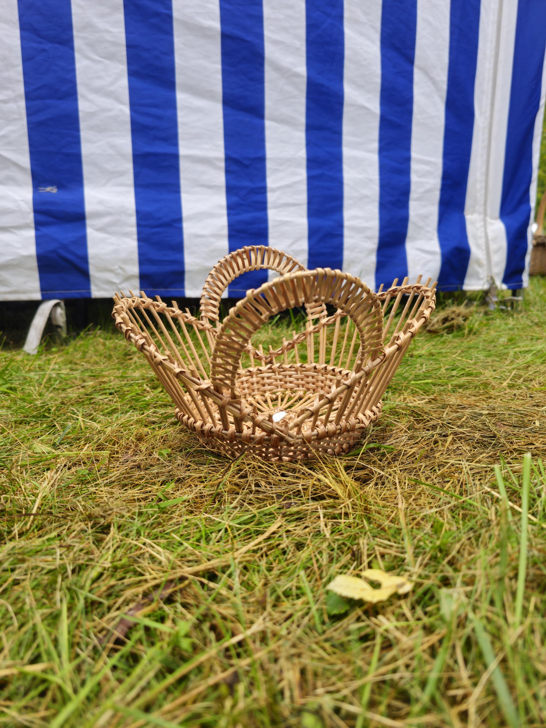 Rustic Open-Weave Willow Basket - Handwoven Decorative Bowl for Bread, Fruit or Display