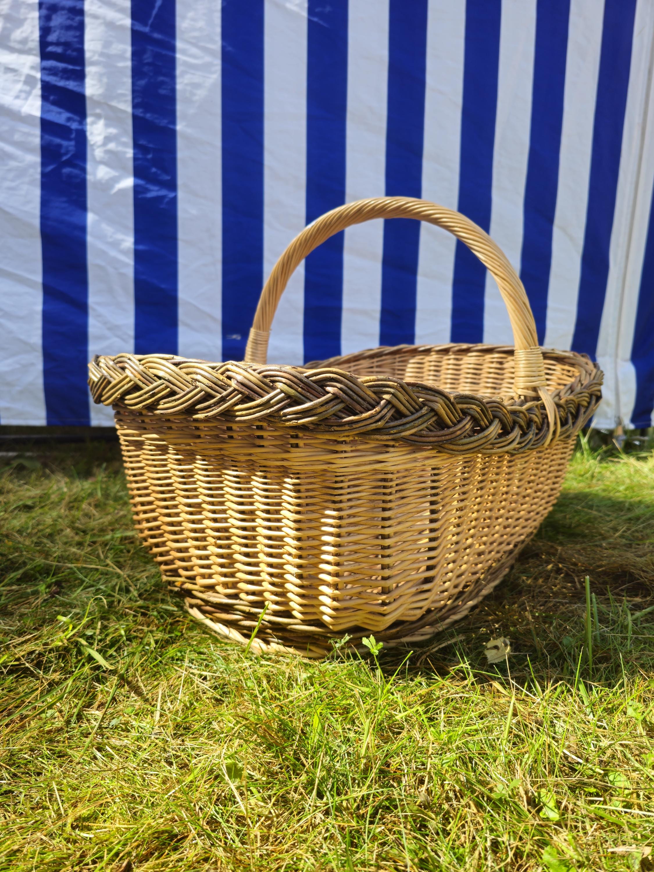 Extra Large Handwoven Wicker Basket: Rustic Harvest &amp; Storage