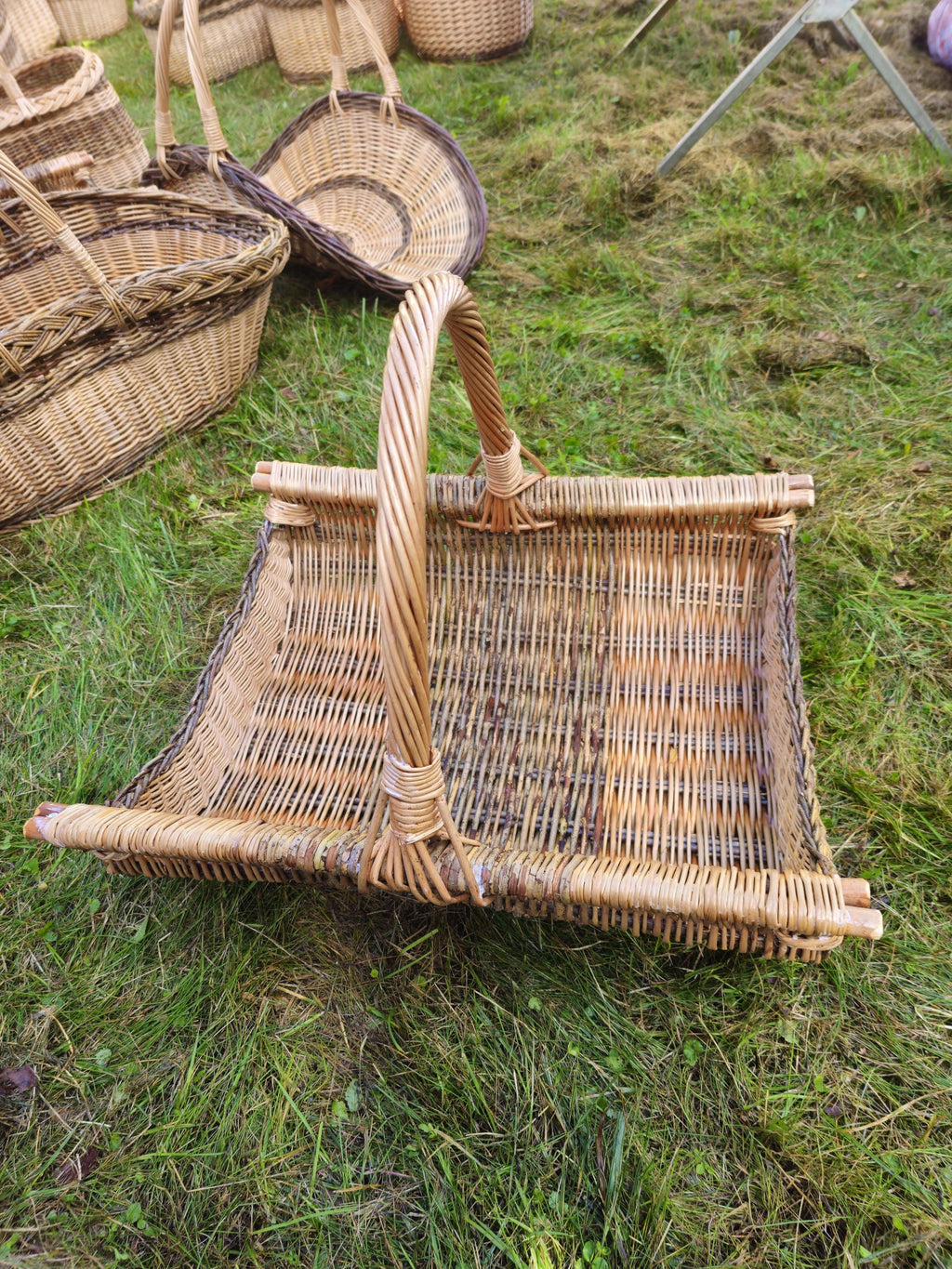 Extra-Large Rustic Wicker Harvest Basket – Handwoven in Lithuania | Garden, Firewood &amp; Decor