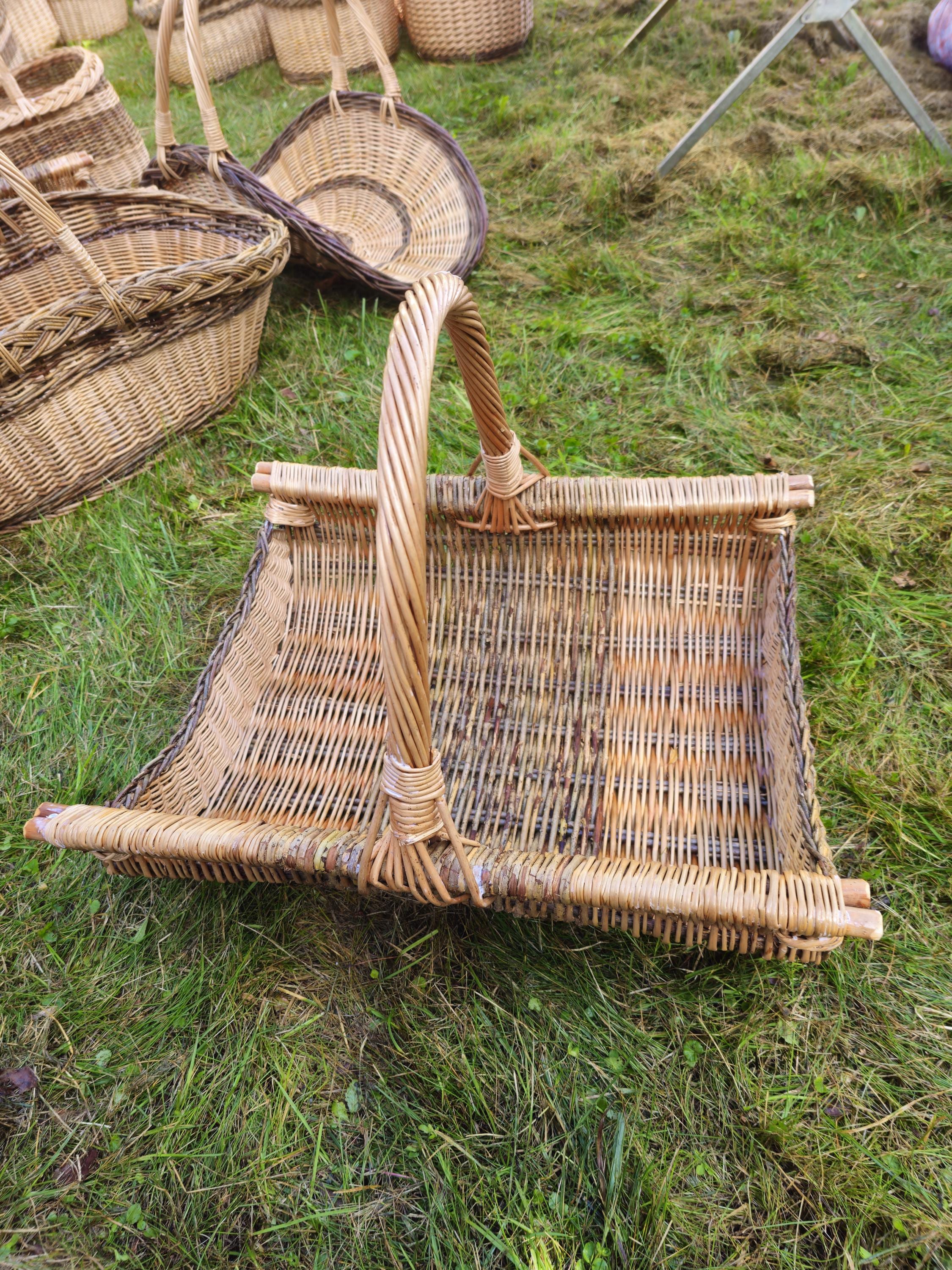 Extra-Large Rustic Wicker Harvest Basket – Handwoven in Lithuania | Garden, Firewood &amp; Decor