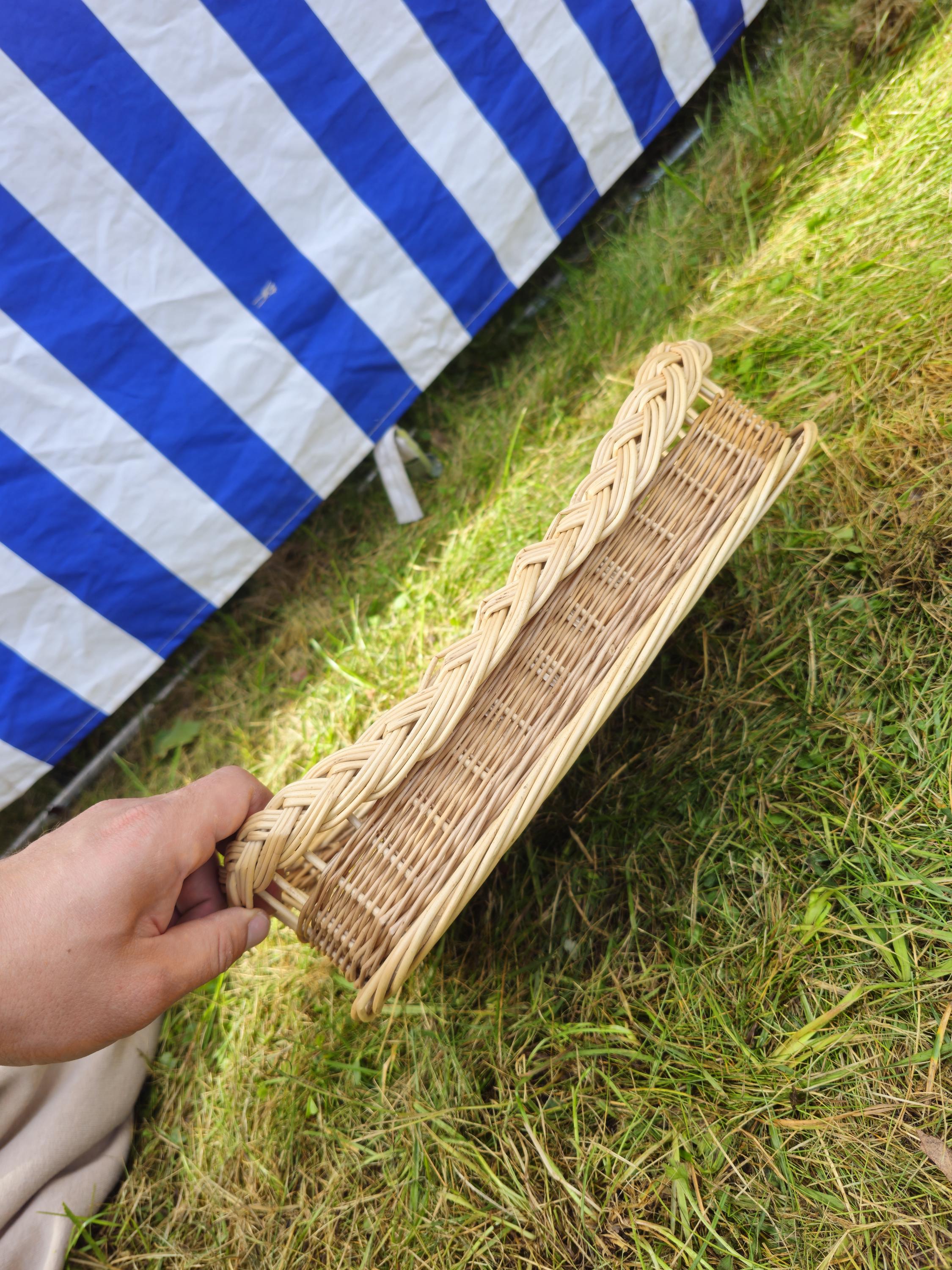 Rustic Rectangular Willow Tray - Handmade Organizer Basket
