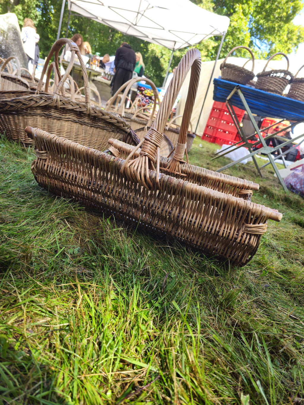 Extra-Large Rustic Wicker Harvest Basket – Handwoven in Lithuania | Garden, Firewood &amp; Decor