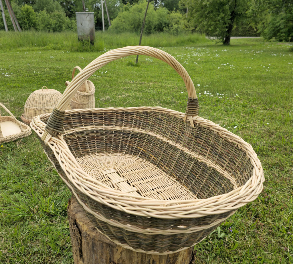 Handwoven Willow Trug Basket: Extra Large Foraging &amp; Rustic Decor
