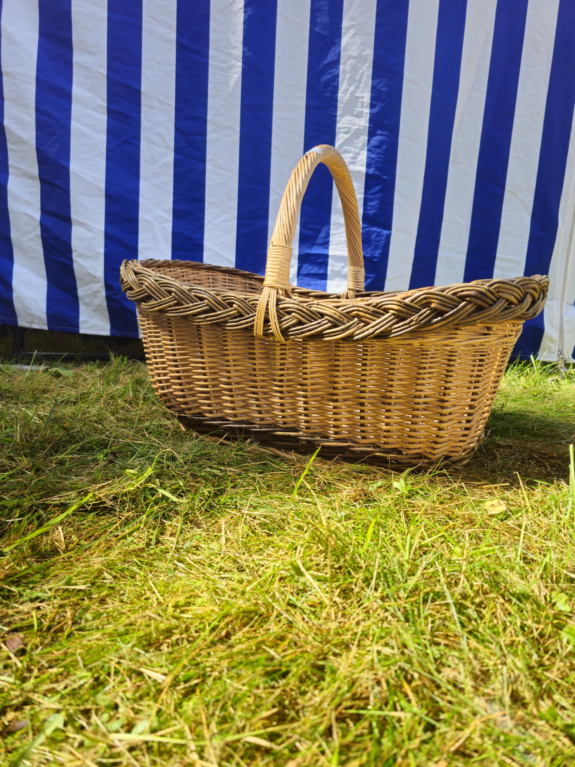Extra Large Handwoven Wicker Basket: Rustic Harvest &amp; Storage