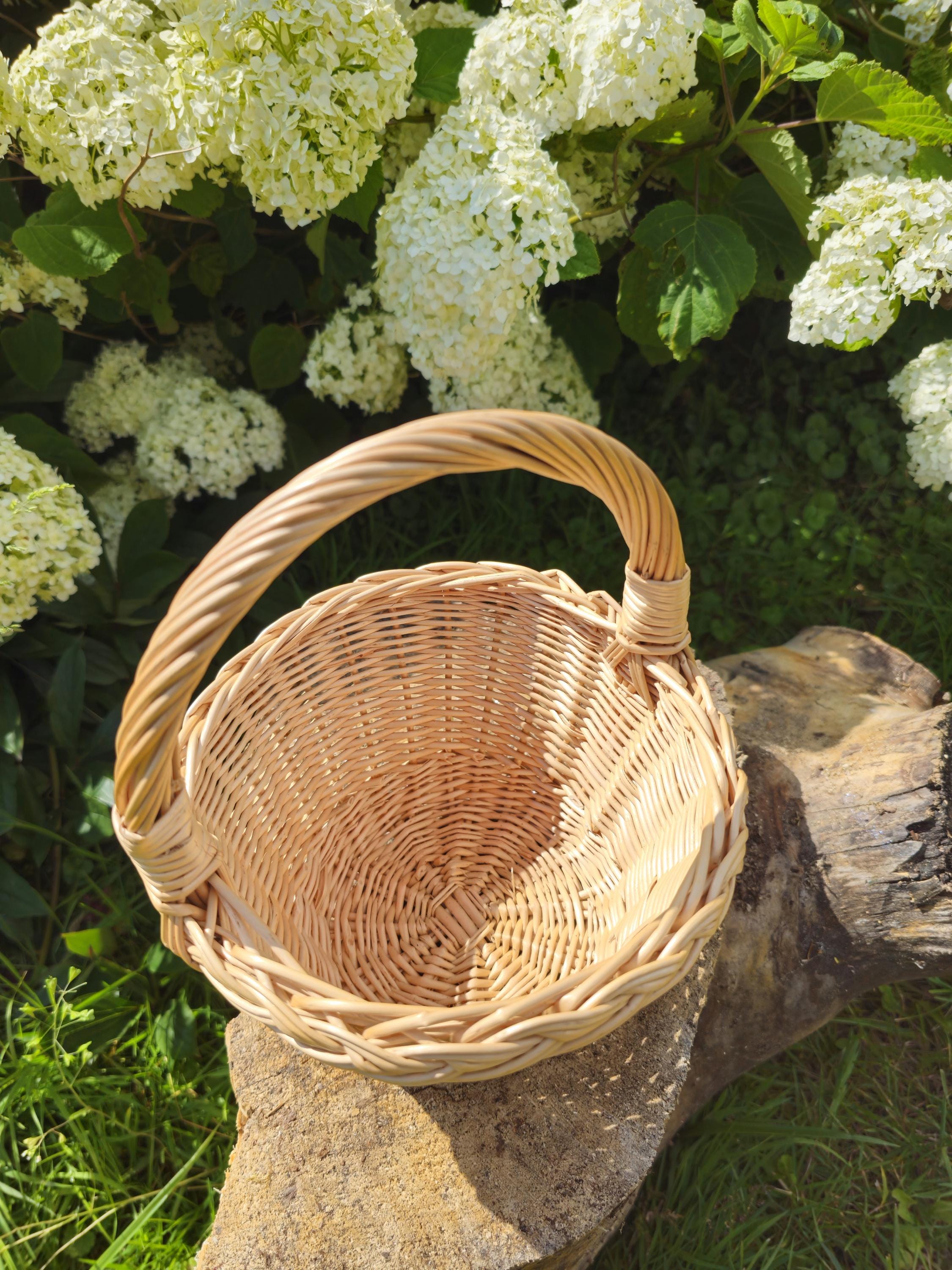 Rustic Mini Decorative Wicker Basket - Small Handwoven Farmhouse Storage - Cottagecore Natural Decor