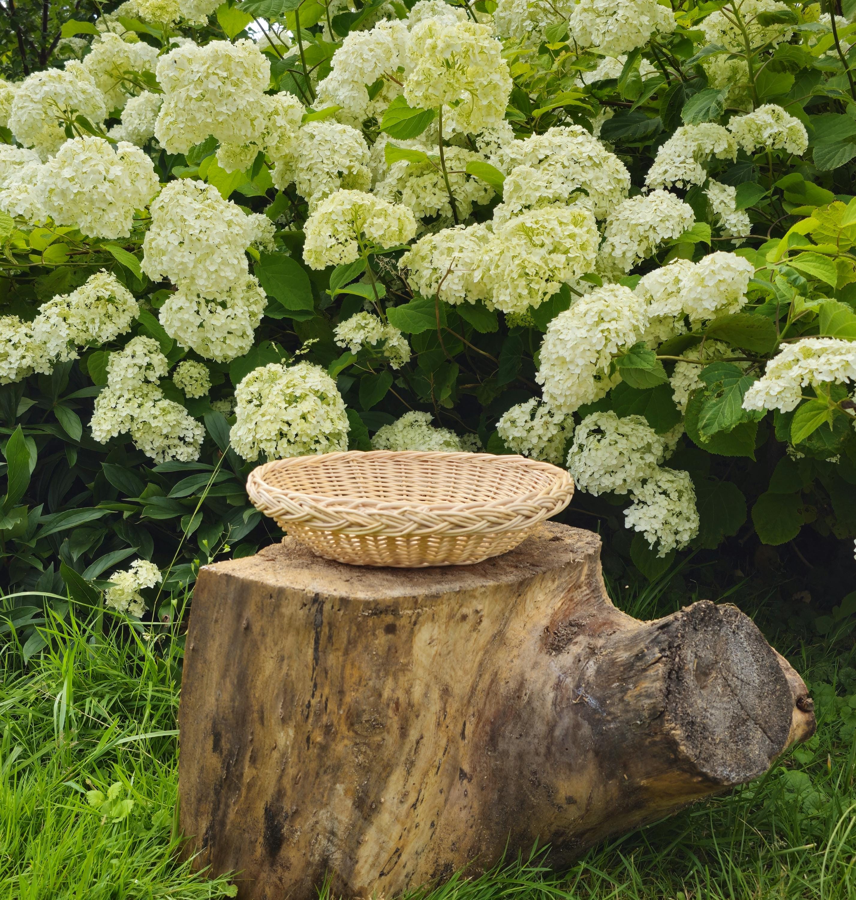 Rustic Wicker Plate - Handwoven Natural Table Centerpiece - Farmhouse Decorative Tray