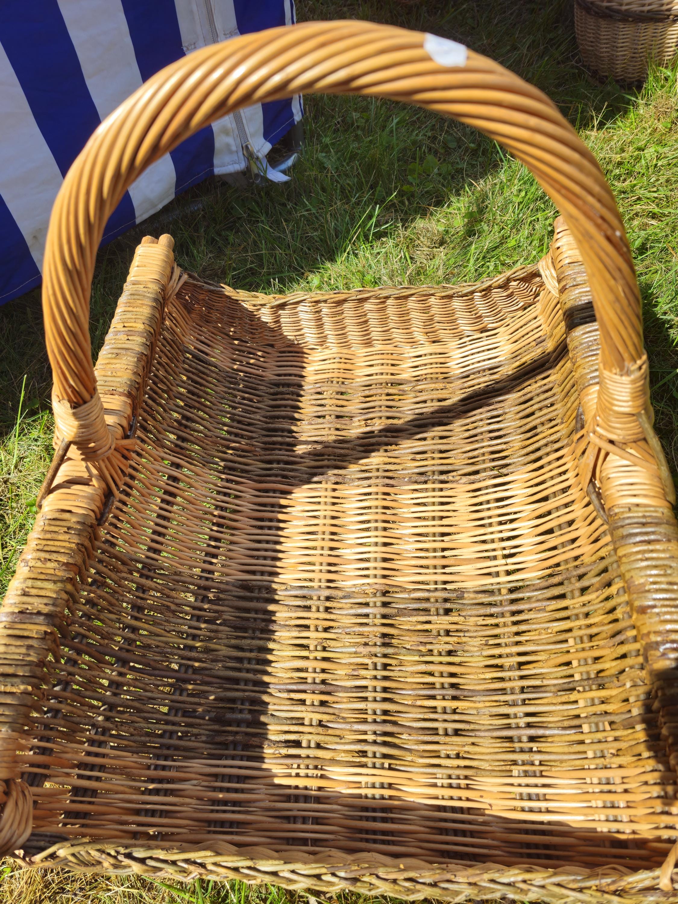 Extra-Large Rustic Wicker Harvest Basket – Handwoven in Lithuania | Garden, Firewood &amp; Decor