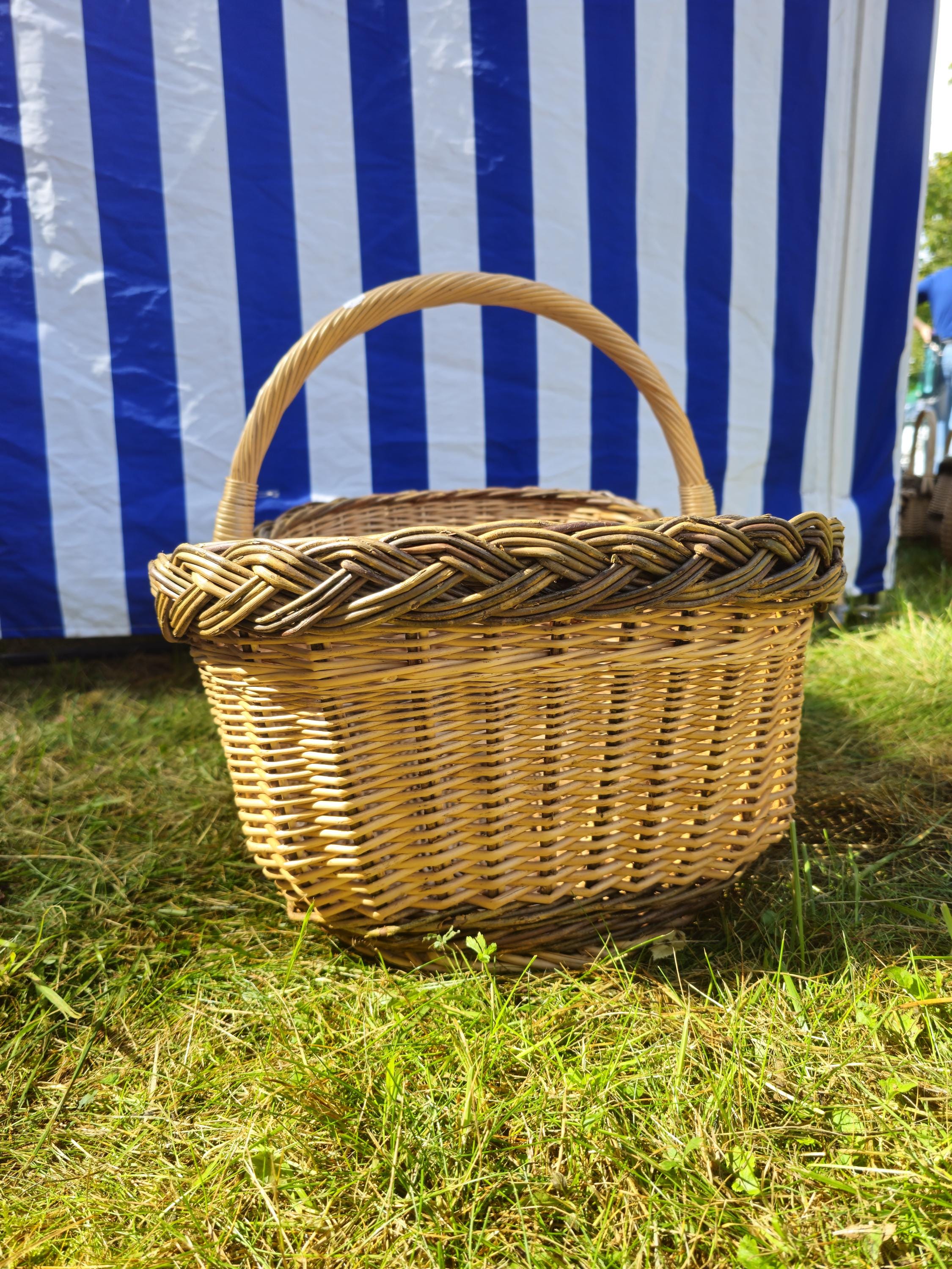 Extra Large Handwoven Wicker Basket: Rustic Harvest &amp; Storage
