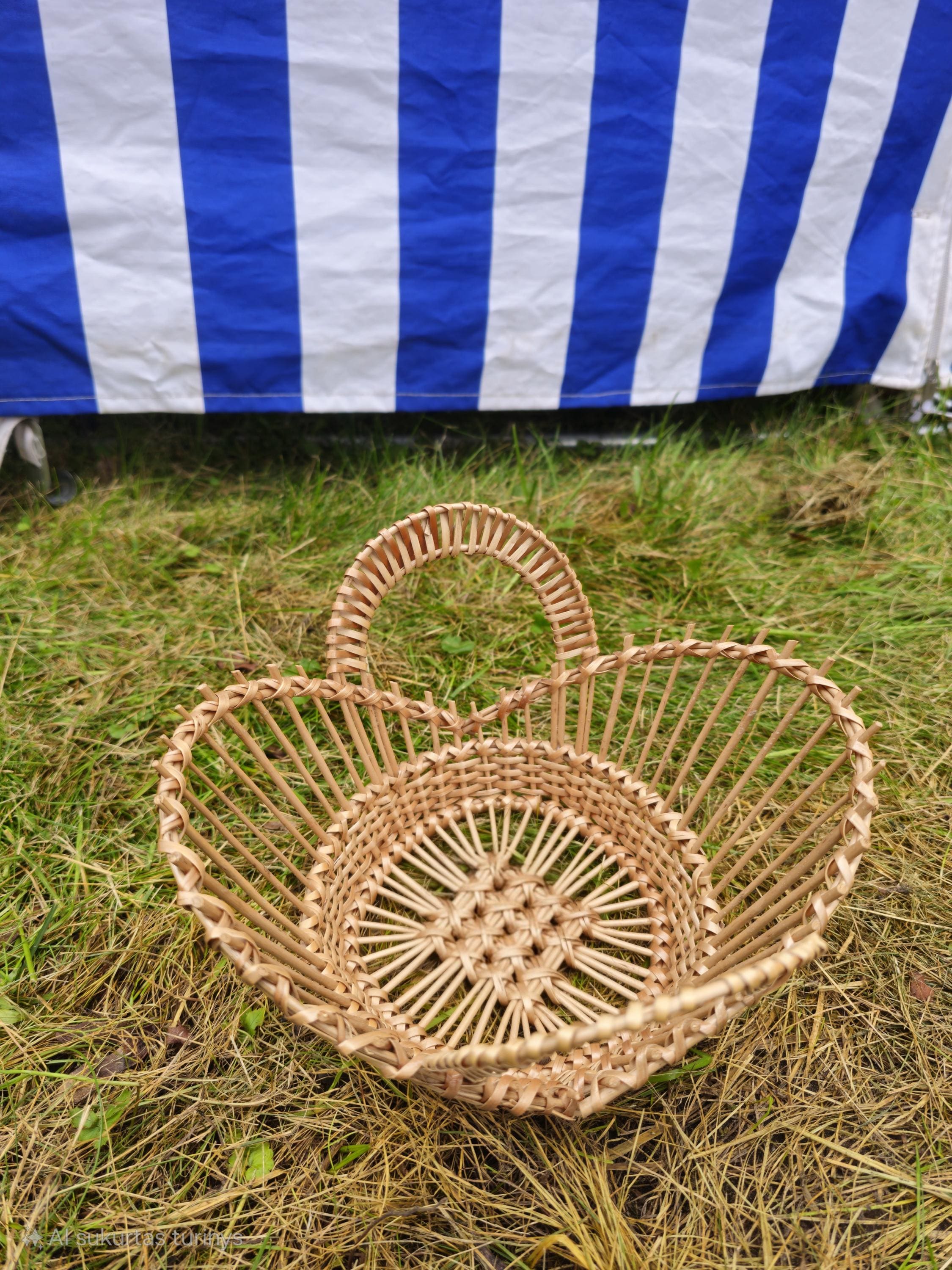 Rustic Open-Weave Willow Basket - Handwoven Decorative Bowl for Bread, Fruit or Display