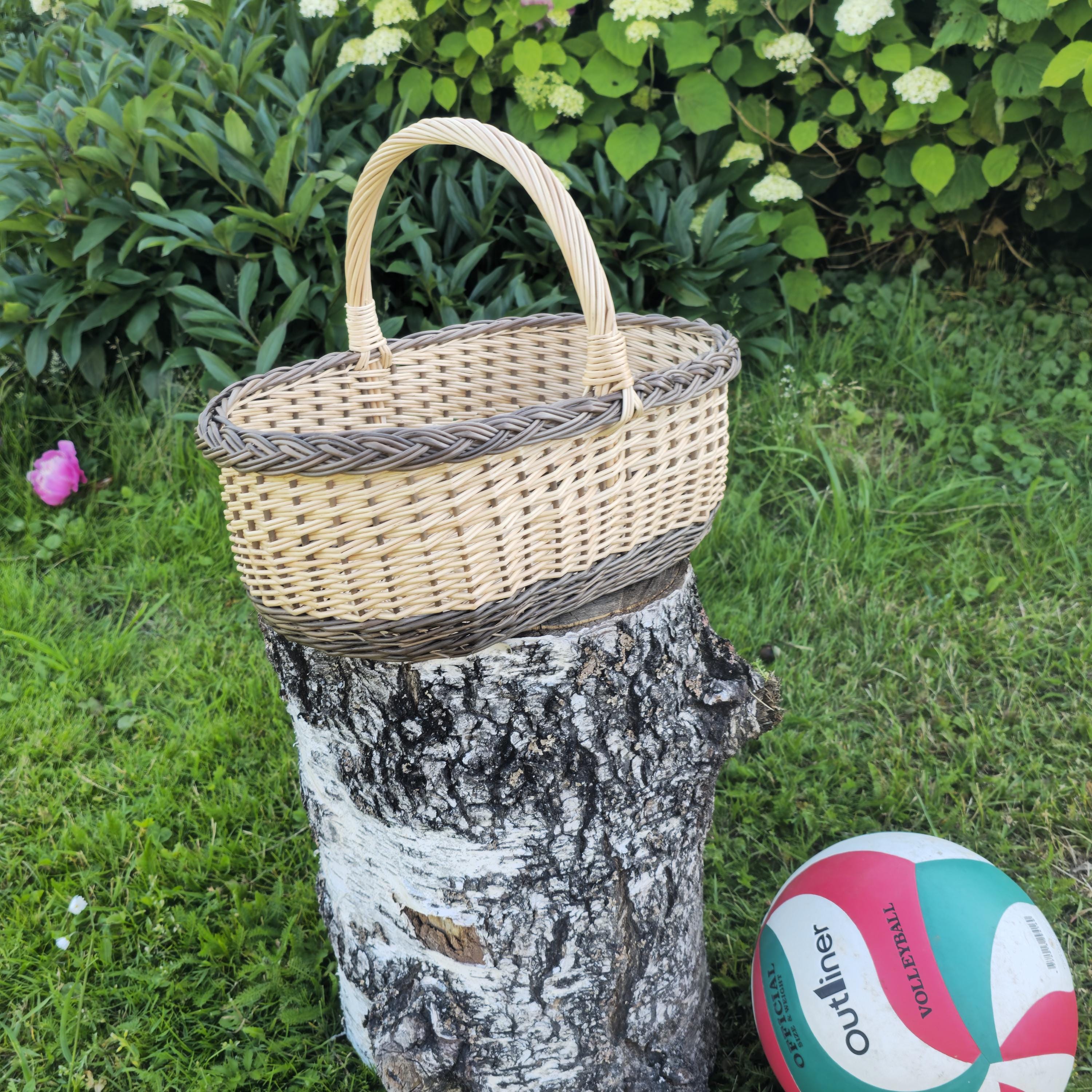 Handwoven Willow Basket: Large Rustic Foraging &amp; Decor