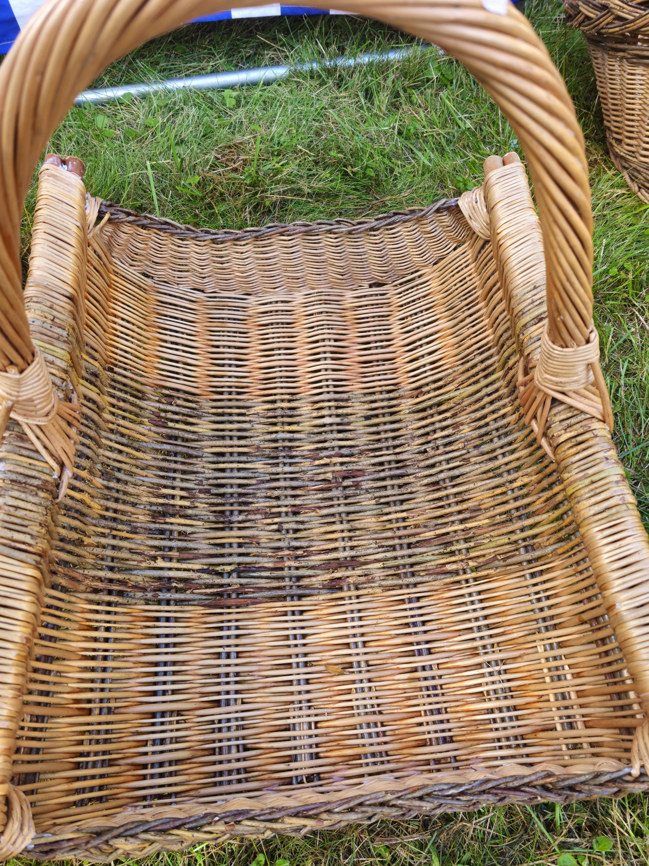 Extra-Large Rustic Wicker Harvest Basket – Handwoven in Lithuania | Garden, Firewood &amp; Decor