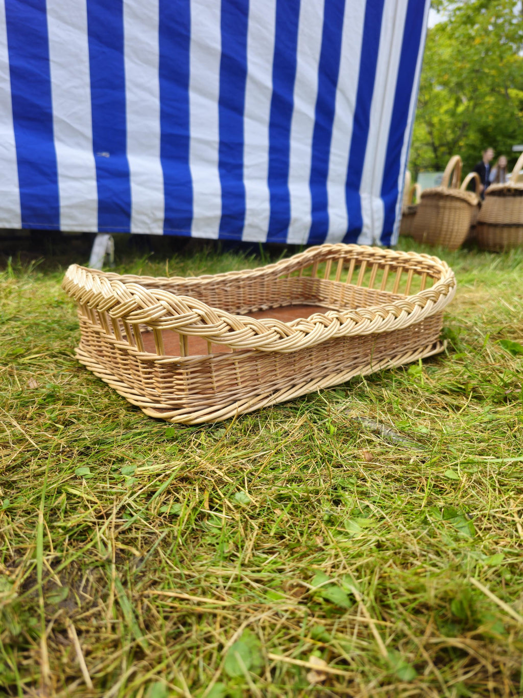 Rustic Rectangular Willow Tray - Handmade Organizer Basket