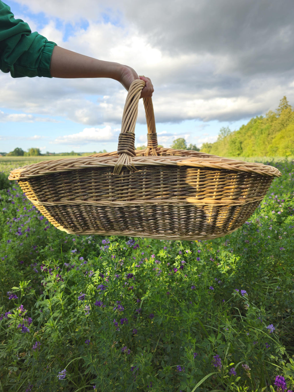 Handwoven Willow Trug Basket: Extra Large Foraging &amp; Rustic Decor