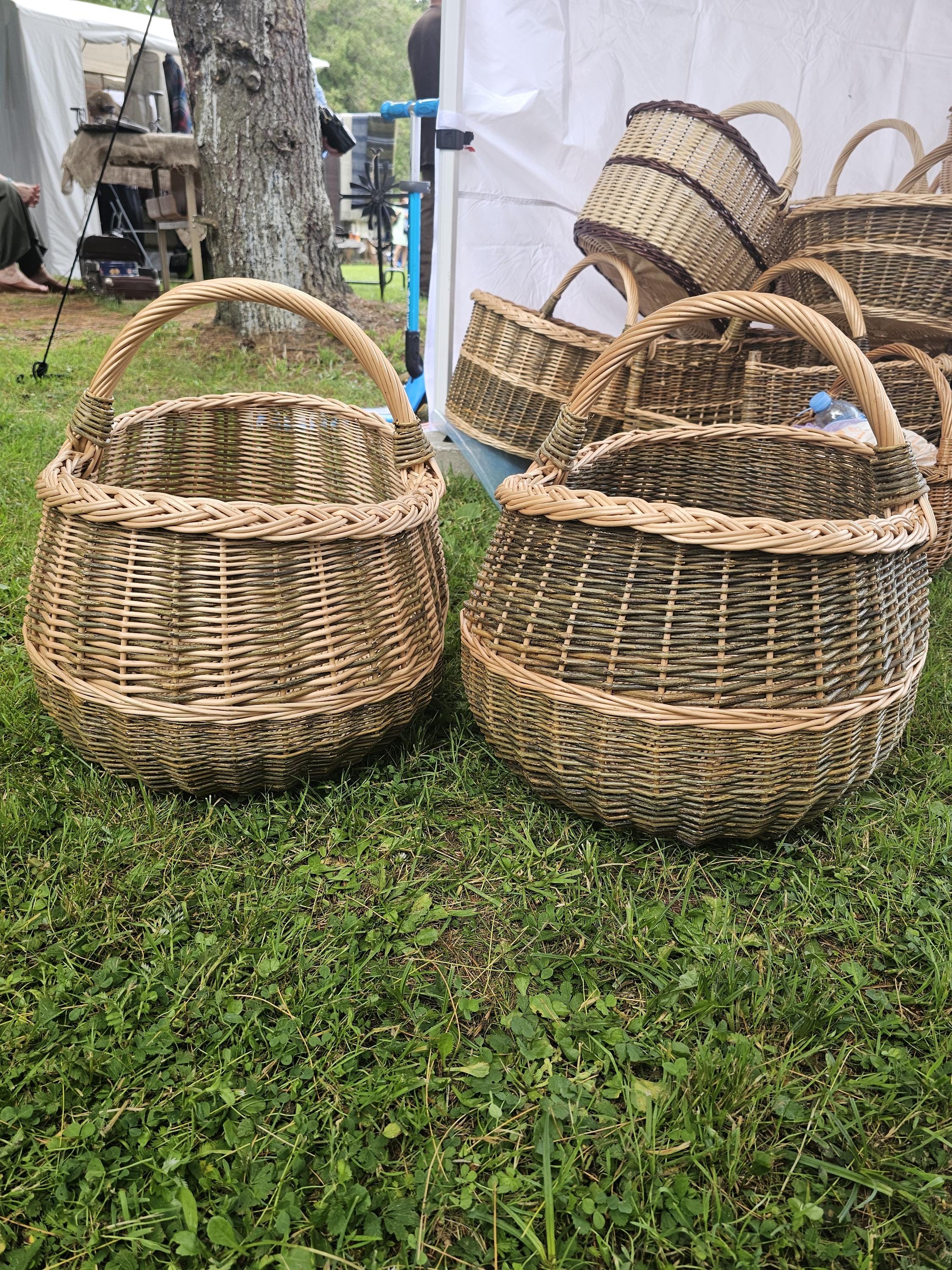 Extra Large Handwoven Wicker Basket: Rustic Blanket &amp; Pillow Storage