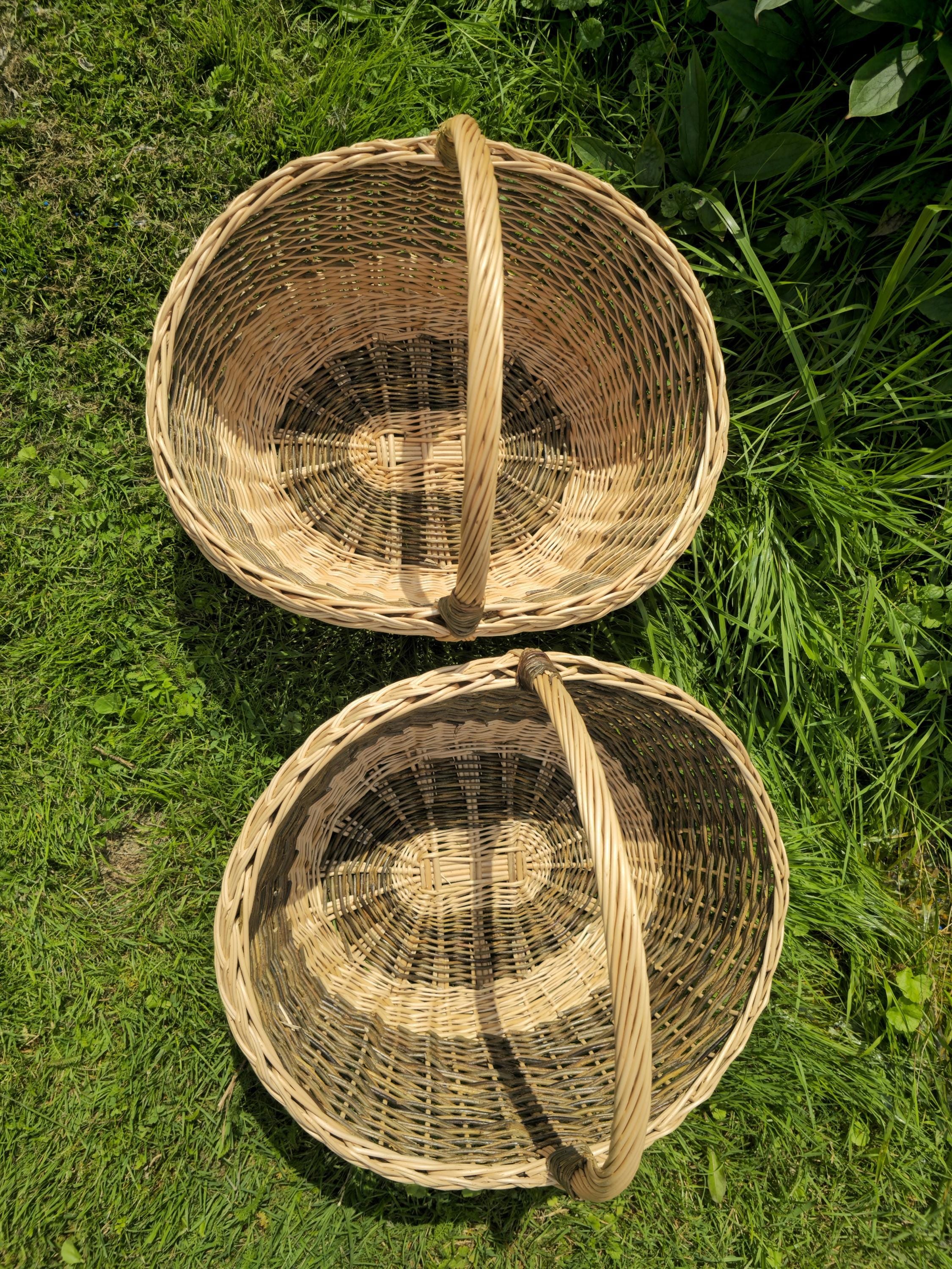 Large Wicker Basket with Sturdy Handle - Large Handmade Decorative Storage