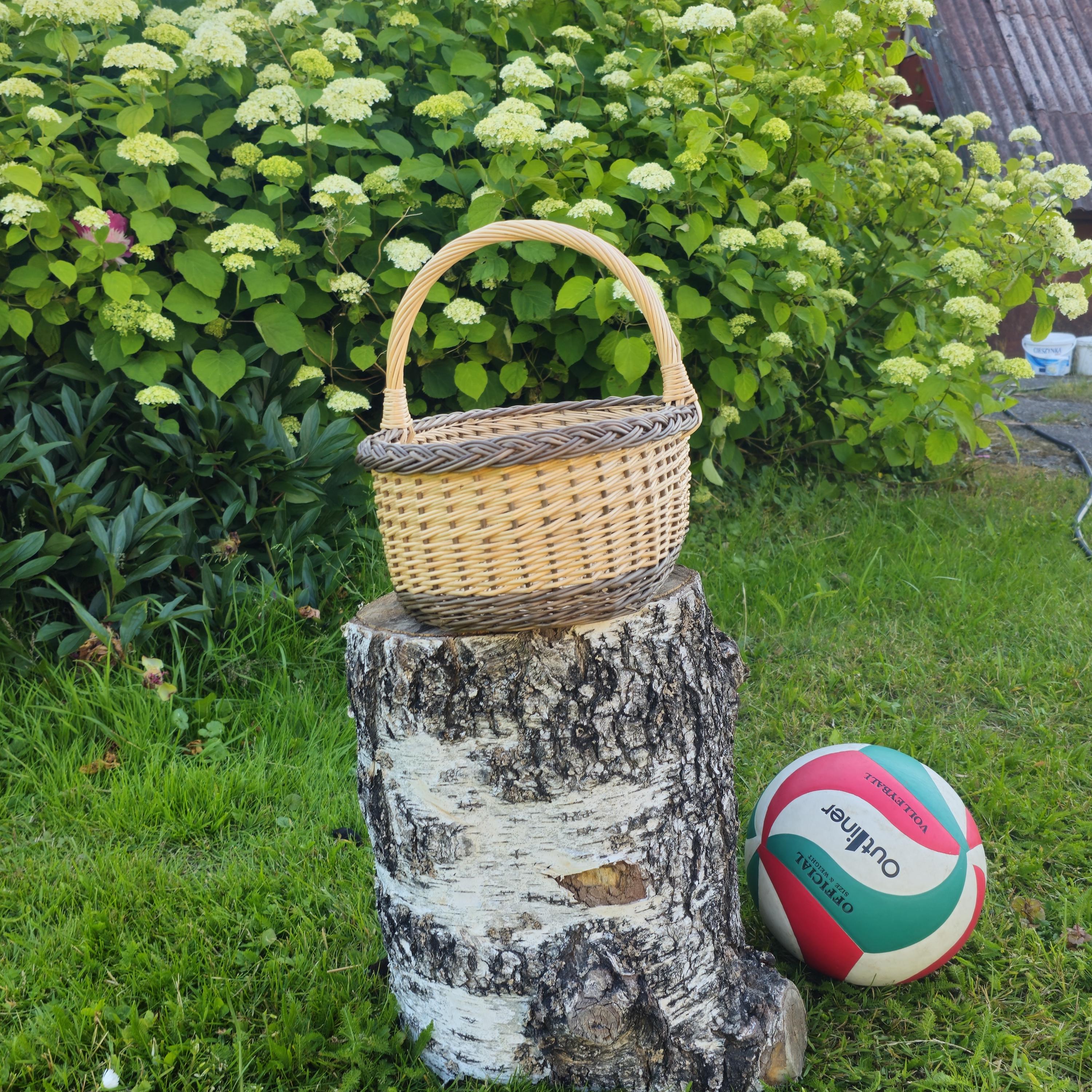 Handwoven Willow Basket: Large Rustic Foraging &amp; Decor