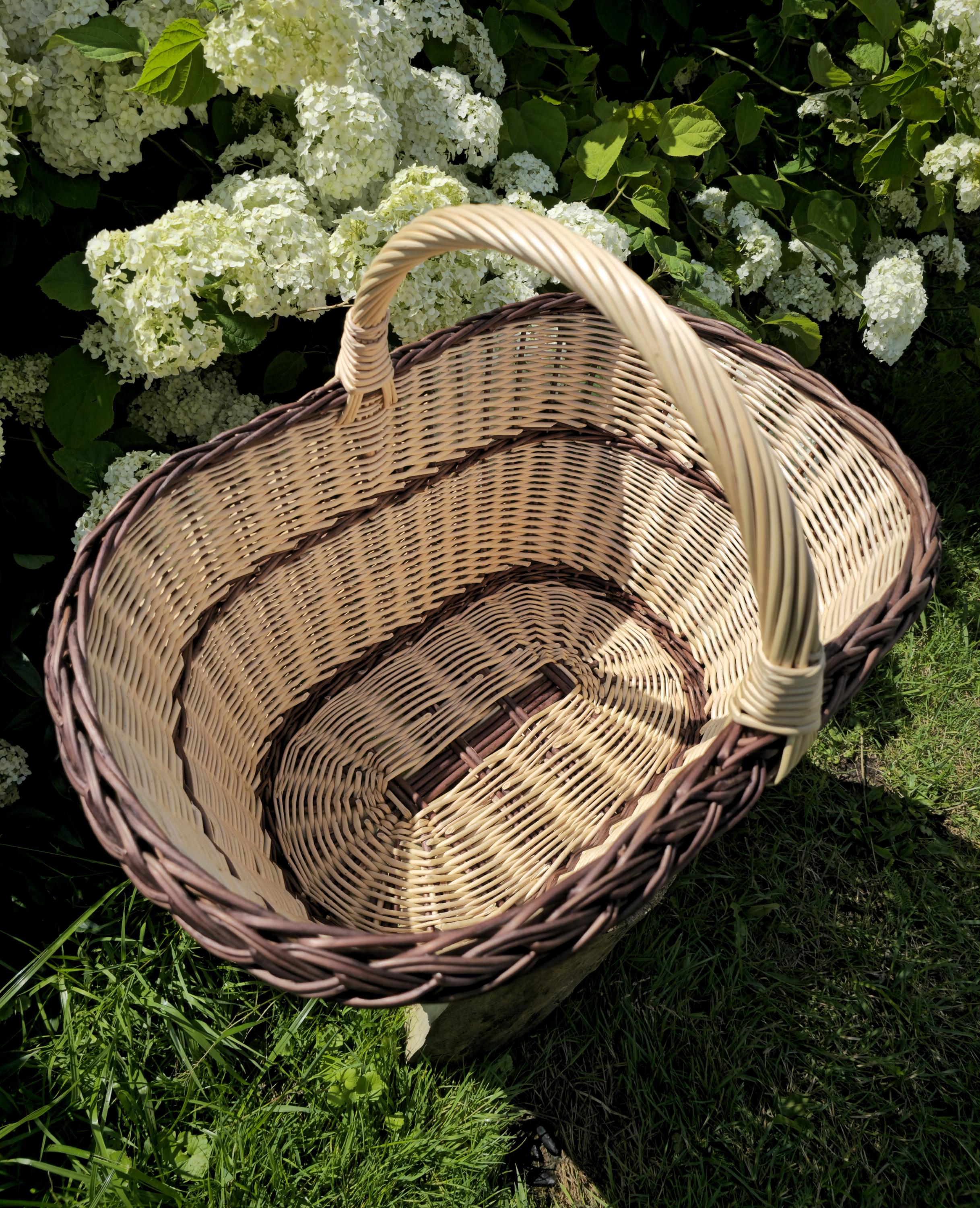 Large Rustic Decorative Wicker Basket - Handwoven Farmhouse Storage - Cottagecore Natural Home Decor