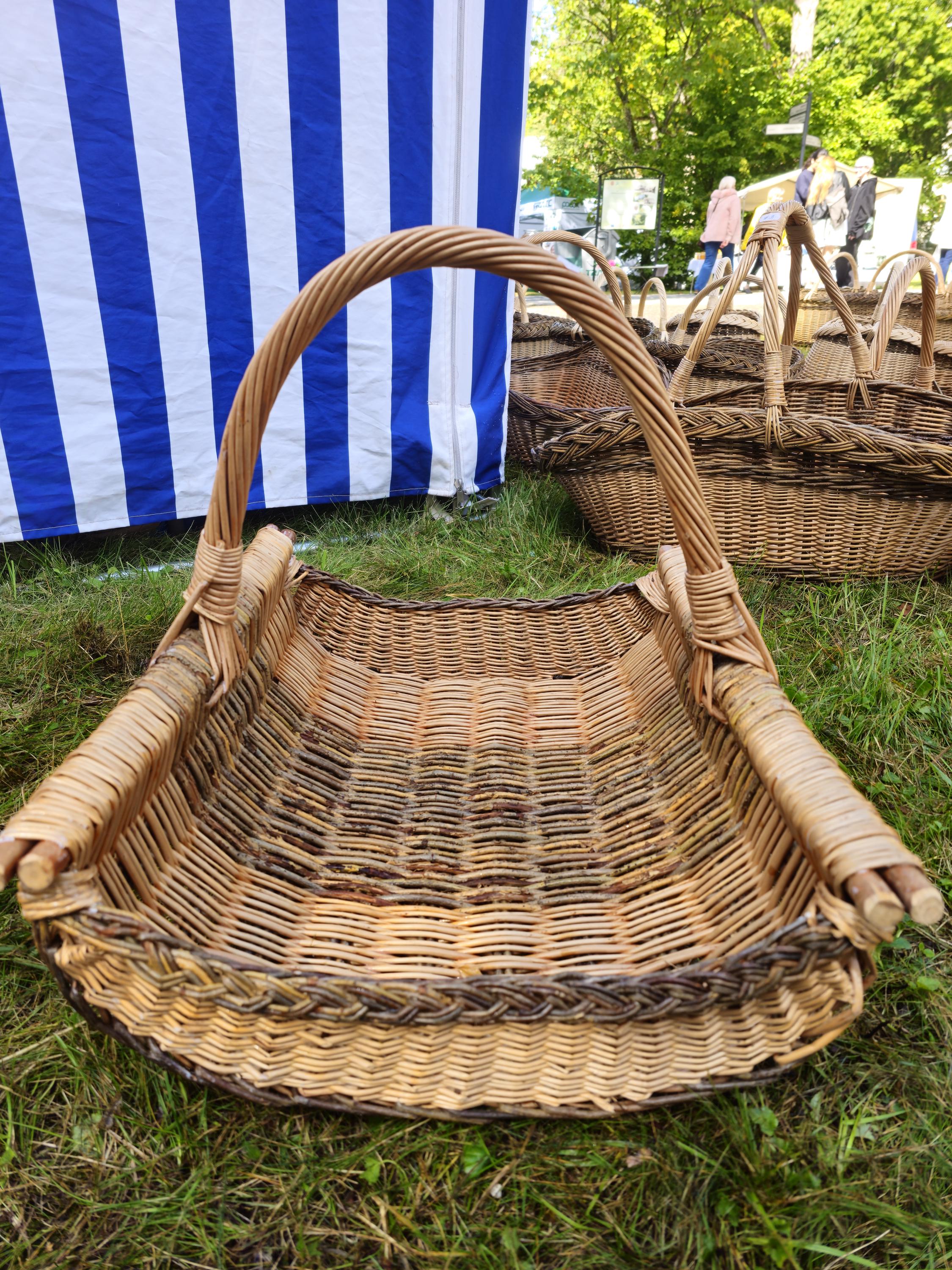Extra-Large Rustic Wicker Harvest Basket – Handwoven in Lithuania | Garden, Firewood &amp; Decor