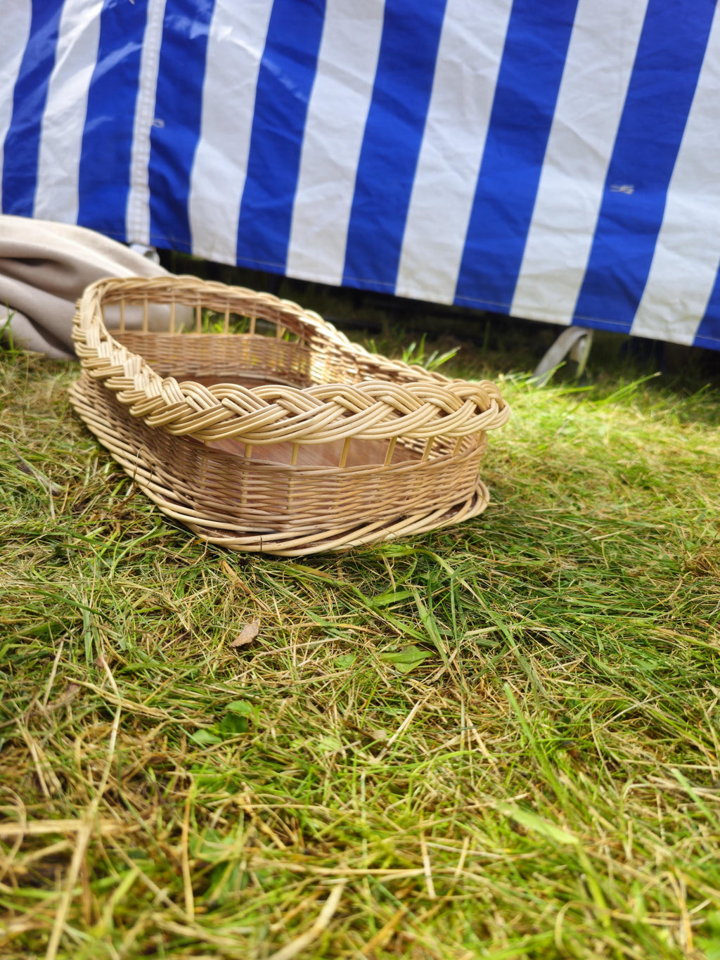 Rustic Rectangular Willow Tray - Handmade Organizer Basket