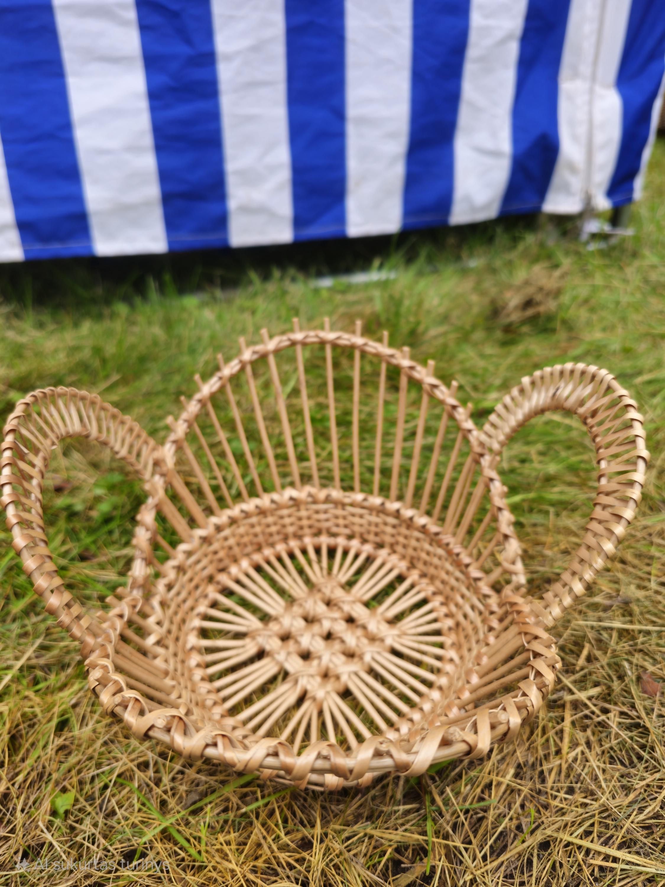 Rustic Open-Weave Willow Basket - Handwoven Decorative Bowl for Bread, Fruit or Display
